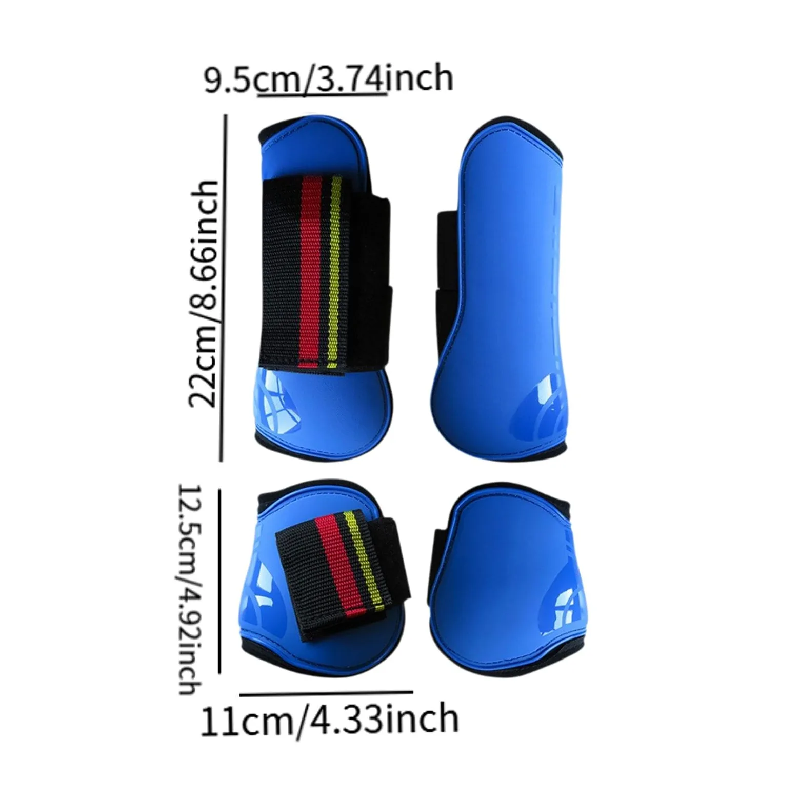 4 Pezzi Paratendini per Cavallo Set di Fasce per Gambe Gambali per Cavallo Stivali per Cavallo per Gambe Anteriori e Posteriori per Ostacoli da Salto, Blu