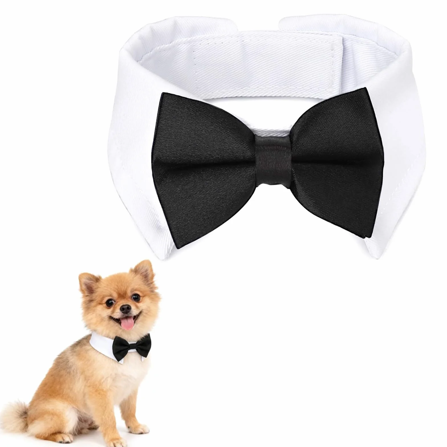 Papillon Cane Costume per Cani Cravatta Regolabile con Chiusura in Velcro Nero