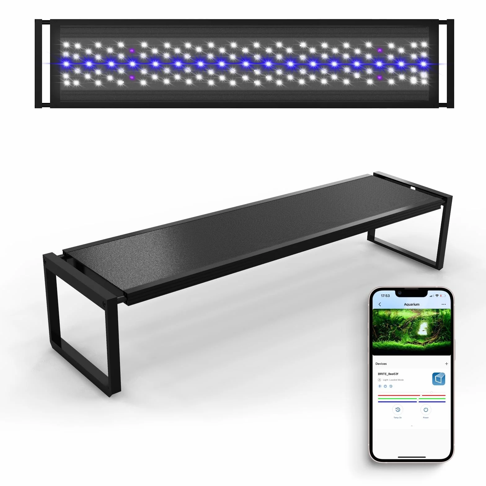 FZONE Luce Acquario Led Spettro Completo 36W Per Acquari Piantumati 24-31" Timer Alba/Tramonto