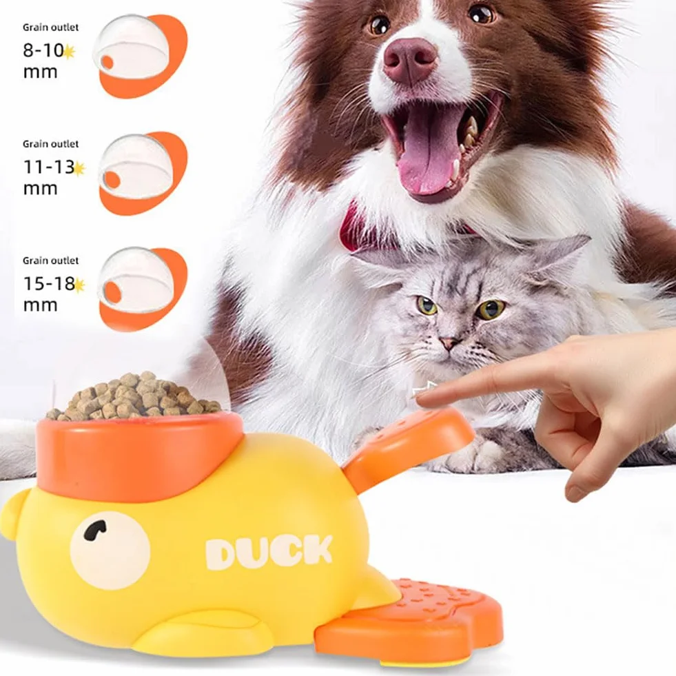 Giochi Di Intelligenza Cane, Dispenser Cibo Gatti, Giocattolo Interattivo a Forma di Anatra, Giocattolo Interattivo 2 In 1 per Cani e Mangiatoia Lenta, Dispenser per Cani d'Anatra