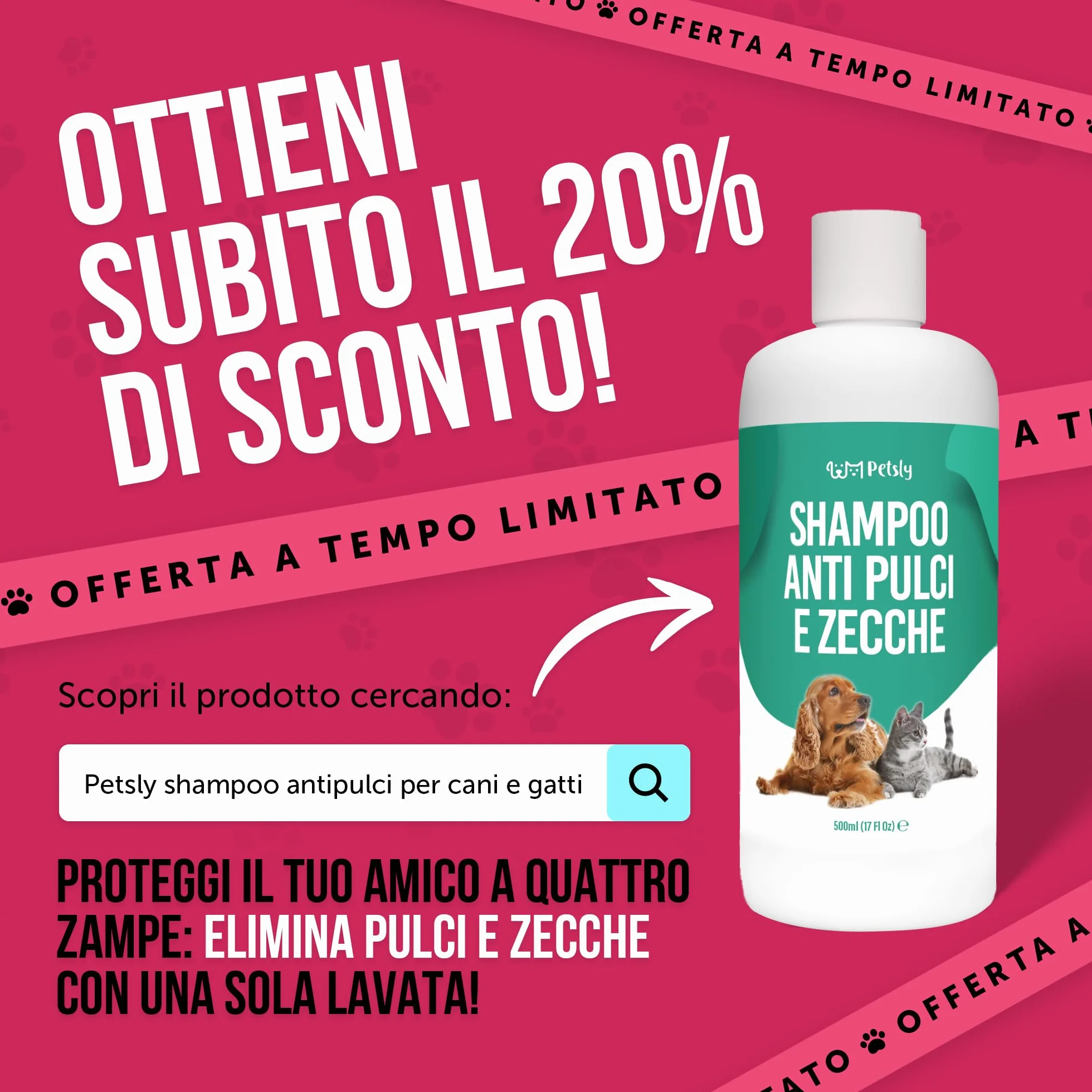 Petsly Spray Antipulci per Ambienti - 500ml - Non Macchia - Efficace Spray Antipulci Gatto e Cane ad Azione Rapida - Antizecche e Antiacaro per Casa, Auto, Mobili e Tessuti