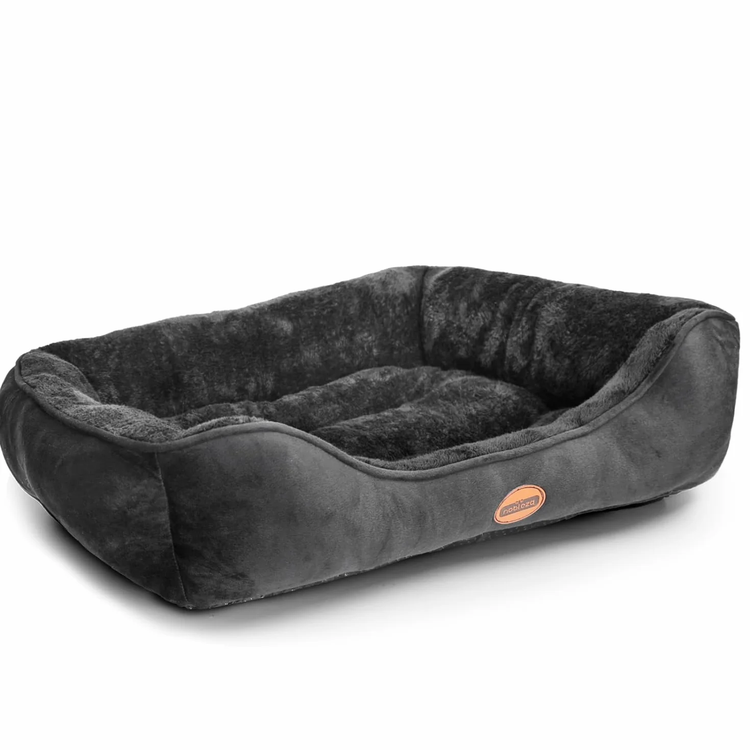 Nobleza Letto per cani grandi lavabile antiscivolo con imbottitura in fibre nero XL 87 x 77 cm