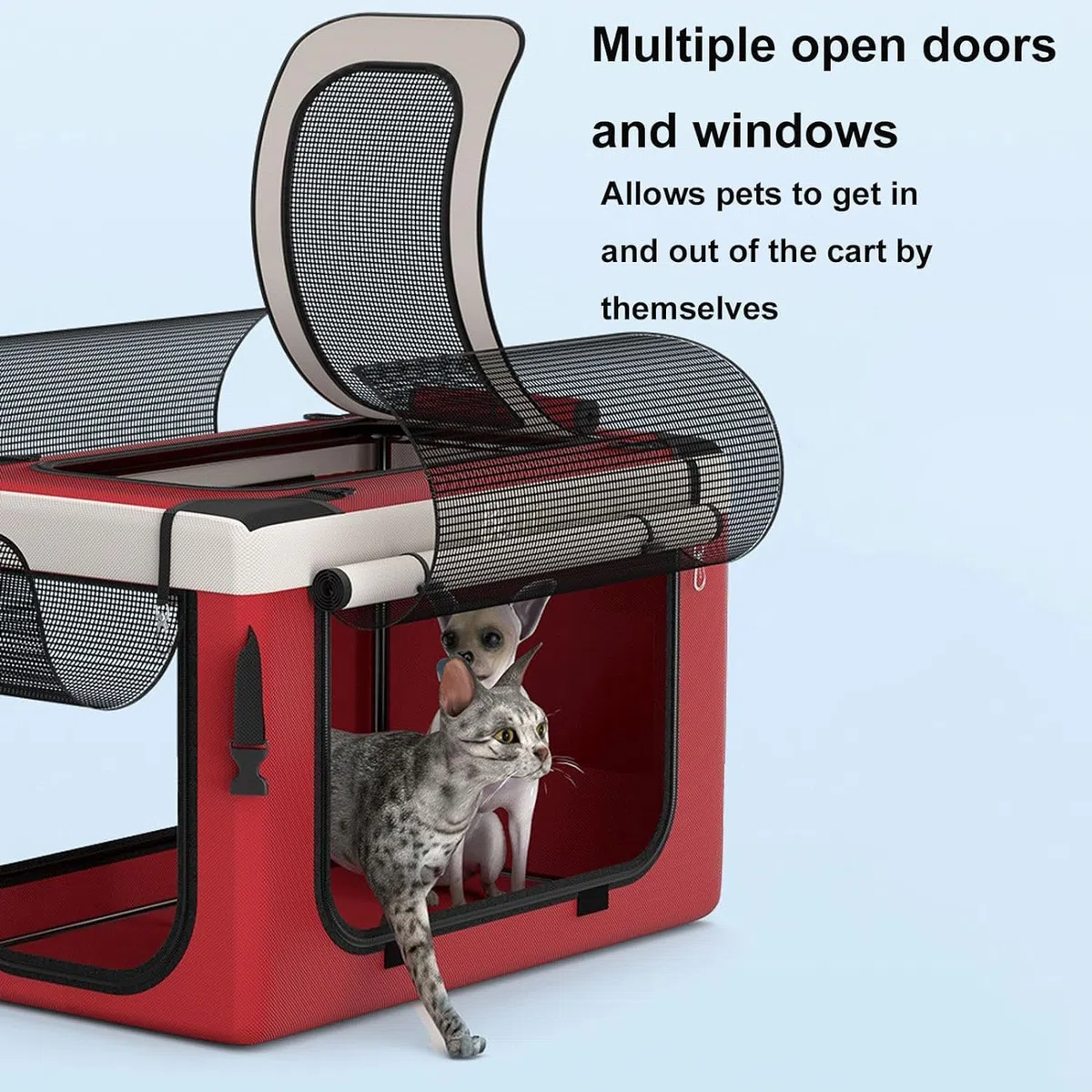 Passeggino per Animali Domestici Leggero, Traspirante, Pieghevole, da Viaggio, Passeggino per Cani E Gatti di Taglia Media E Piccola, A