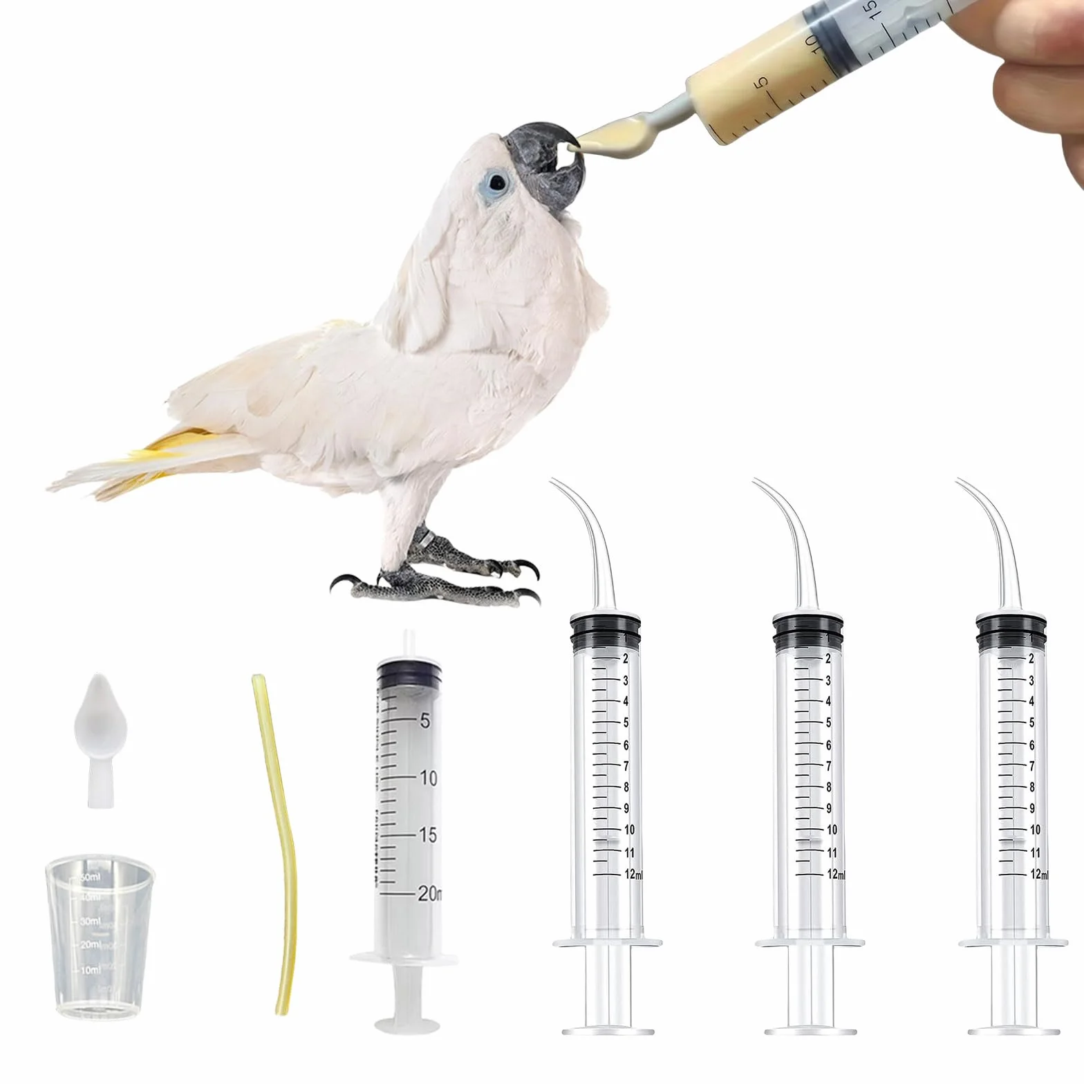 Suxgumoe Baby Bird Parrot - Siringa per l'alimentazione di uccelli e pappagalli, siringa per l'alimentazione di uccelli da latte, pappagalli