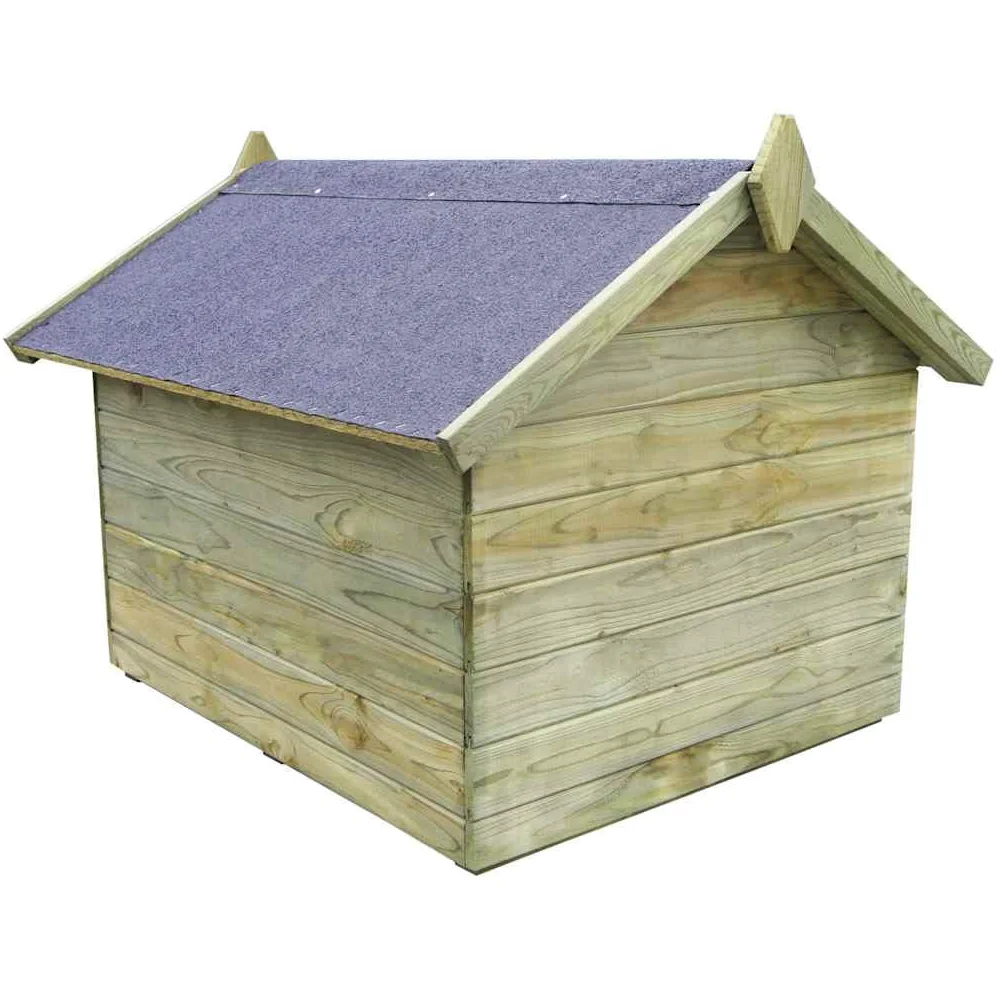 Cuccia per cani in legno di pino impregnato con tetto in carta catrame, apribile per la pulizia e la ventilazione, resistente alle intemperie e alla muffa, facile da montare