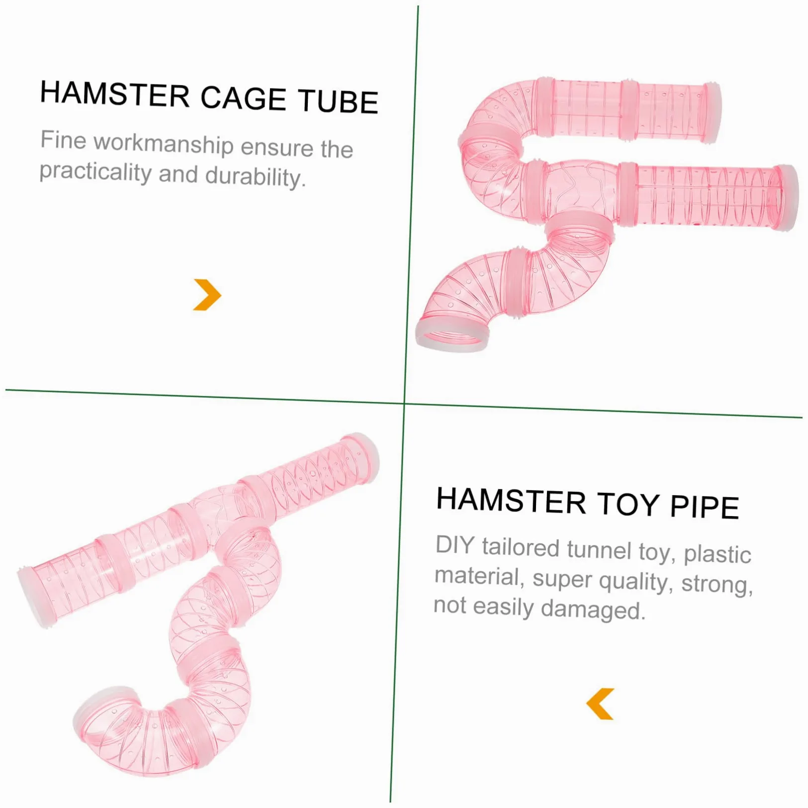 Levemolo Labirinto Modulo Gioco Accessori Tunnel per Criceti Set 12 Pezzi in Plastica Dura P Rosa Gabbia Esterna Gioco Avventura per Piccoli Animali Domestici