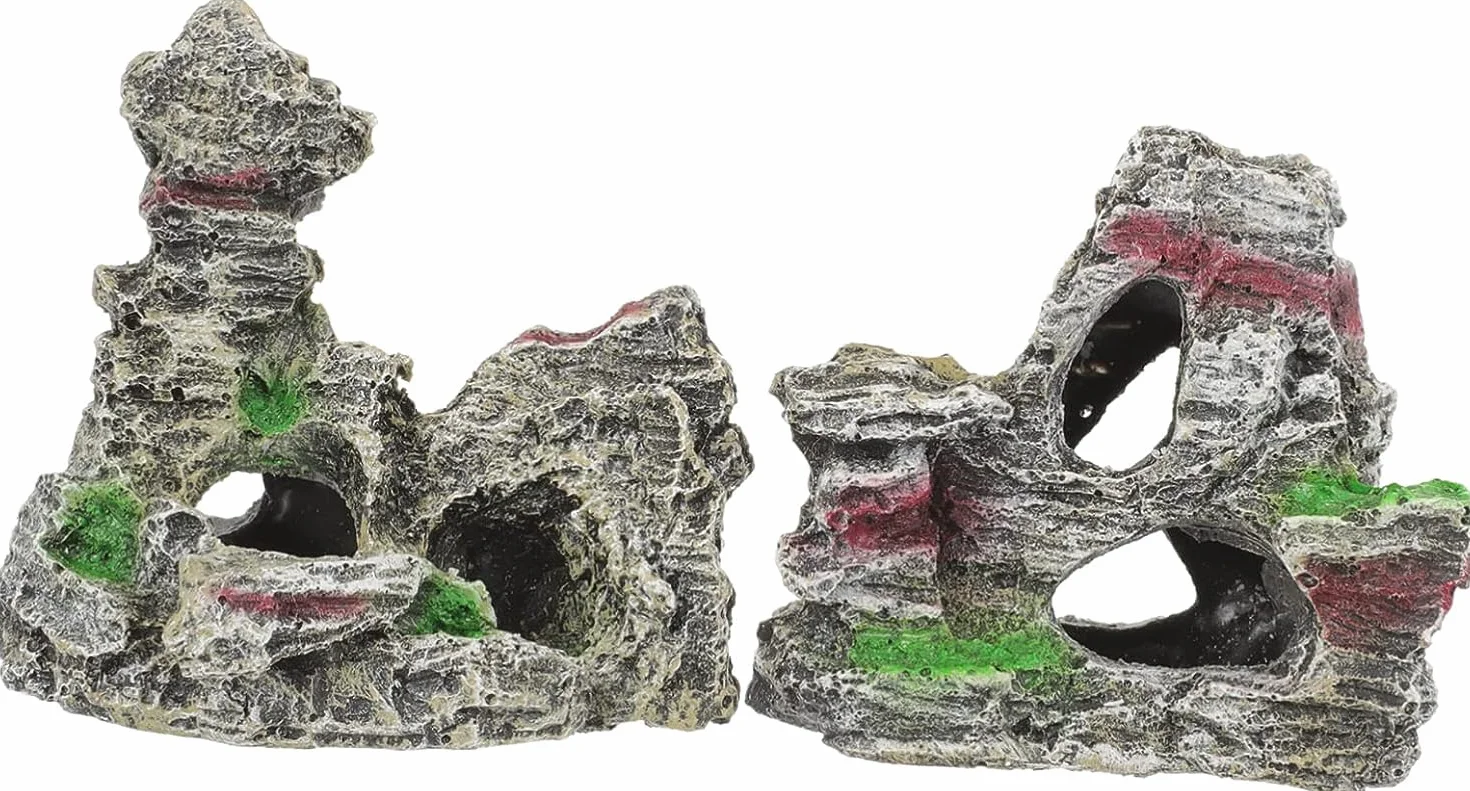 PIQIUQIU 2 Pezzi Decorazione per Acquario Grotta Accessorio