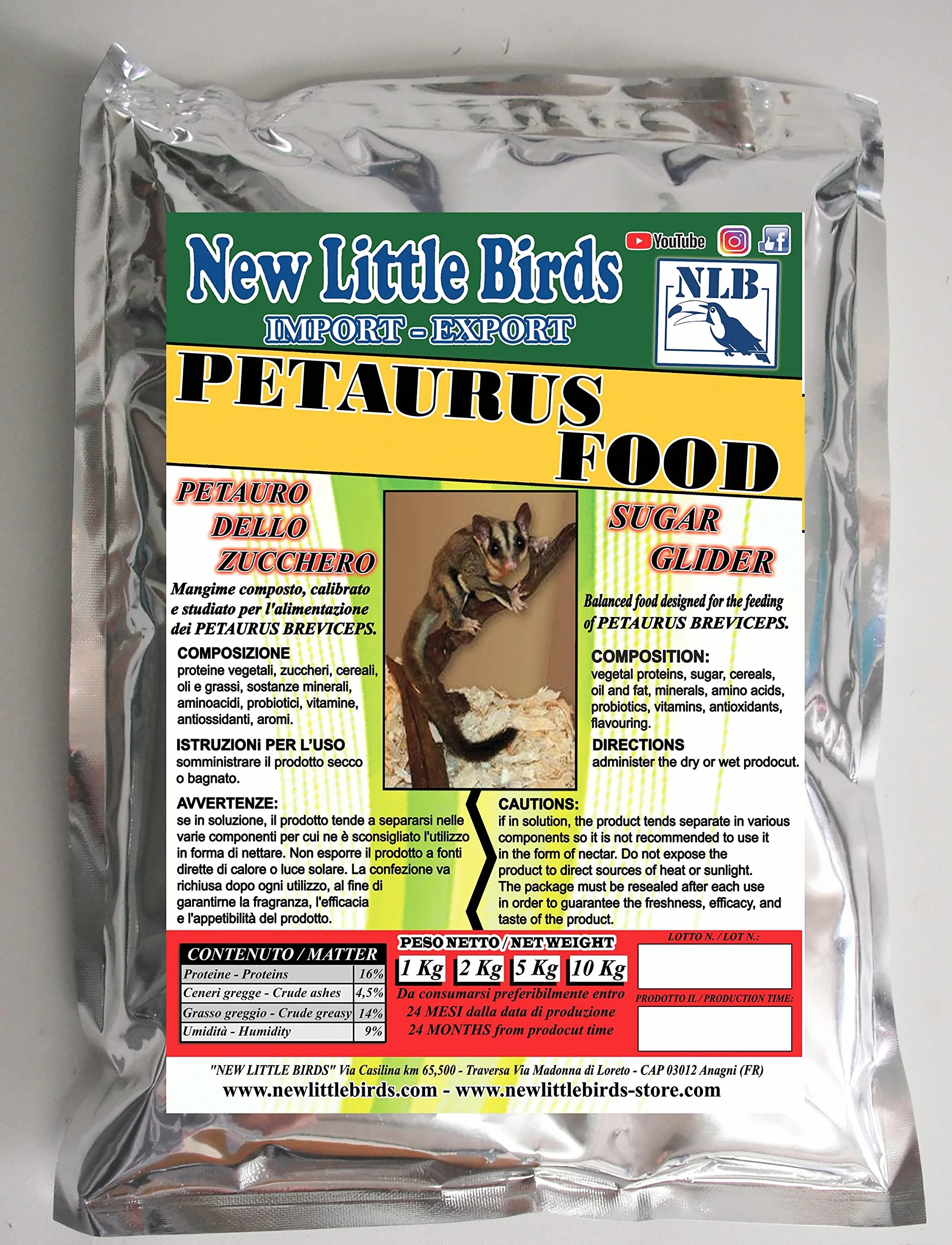 Mangime Petauro dello Zucchero "PETAURUS FOOD" NLB - 1 KG
