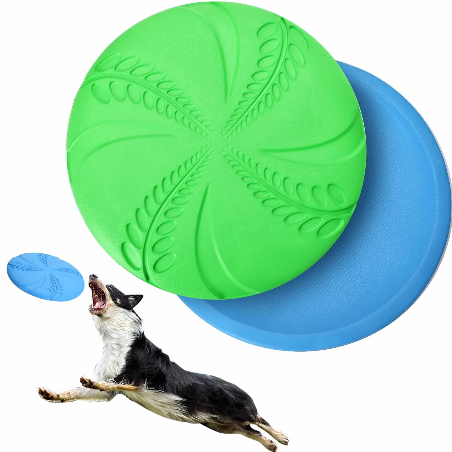 Nobleza Frisbee Gomma Naturale per Cani 20 cm Blu Verde