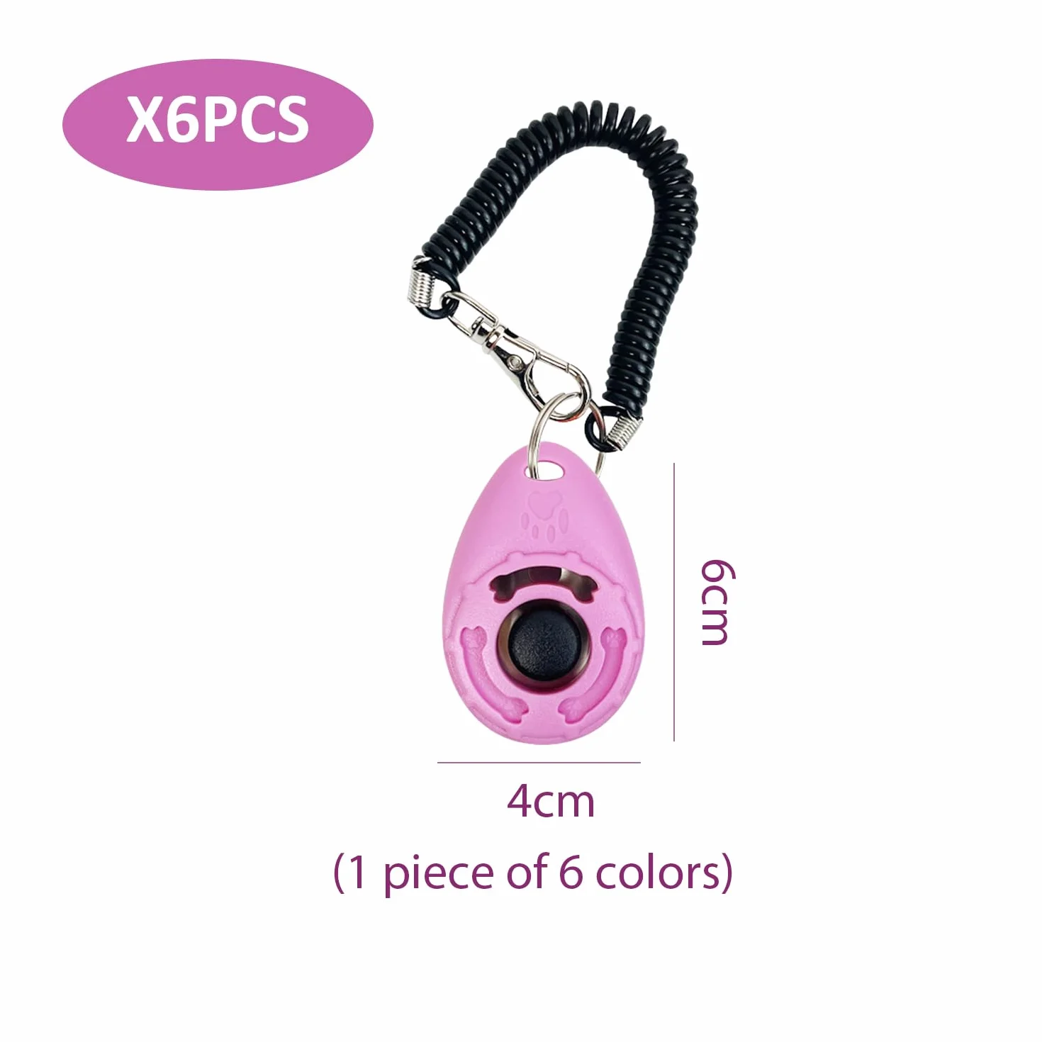 6 Allenatore per Animali Domestici, Strumenti per Gli Aiuti per Addestramento per Cani, Clicker di Addestramento per Cani, Forniture per Animali Domestici (Multicolori).