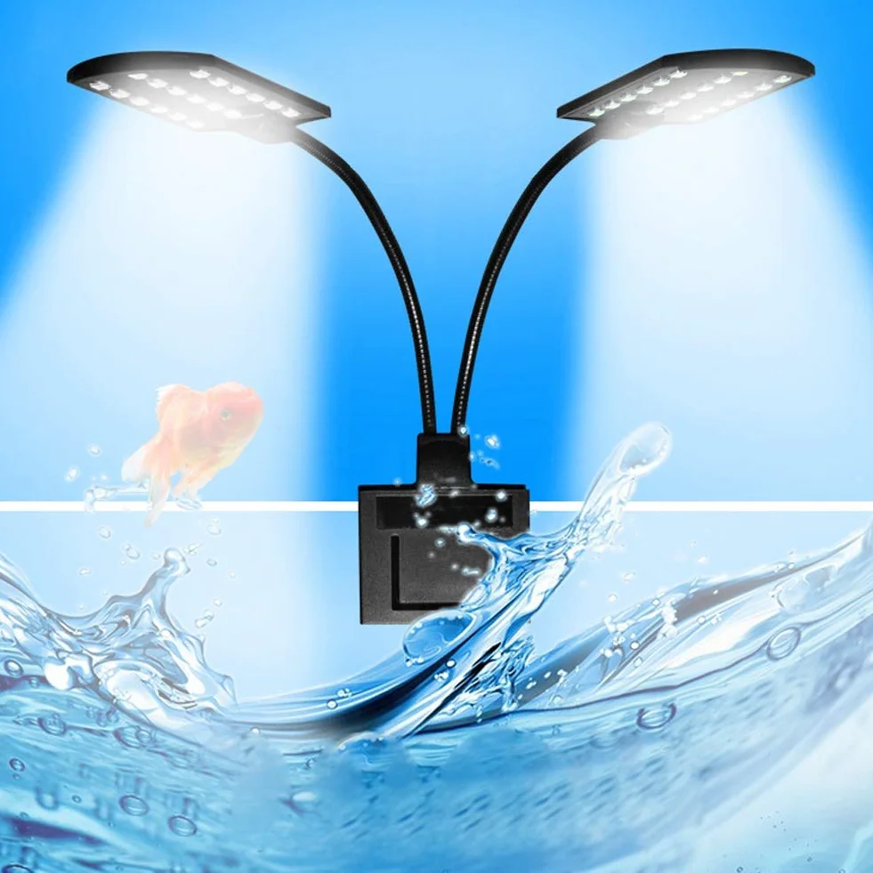 Luce per Acquario, Design con Fibbia Lampada a Doppia Testa dal Design Aperto per lampade da Tavolo temporanee per Illuminazione Interna