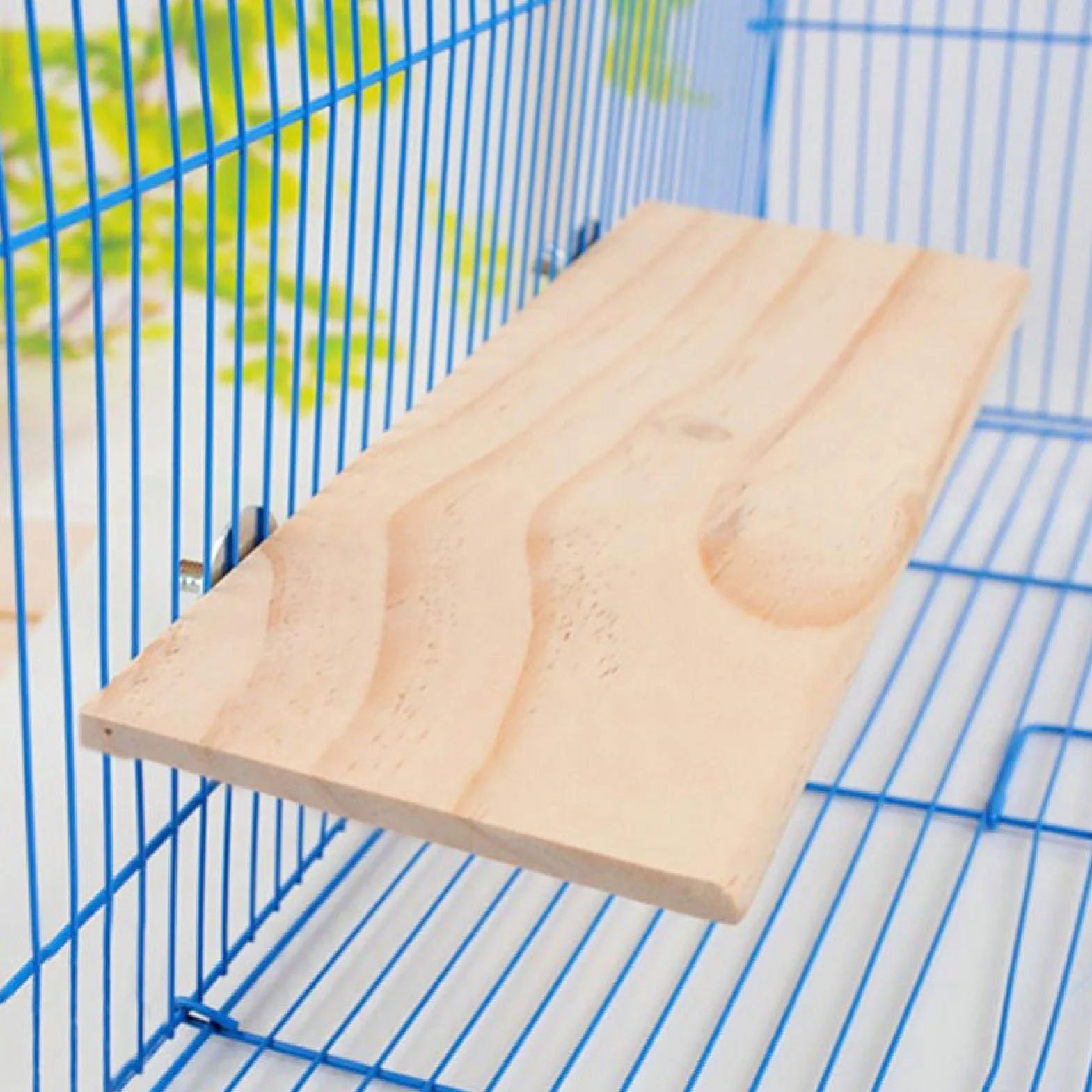 Piattaforma della Gabbia per Criceti 13x28 cm Legno Supporto Quadrato per Criceto Scoiattolo Uccelli Pappagallo