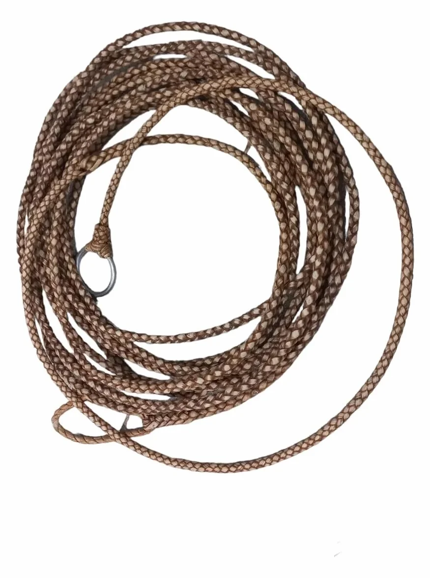 Corda in pelle grezza intrecciata per lazo cowboy roccia western