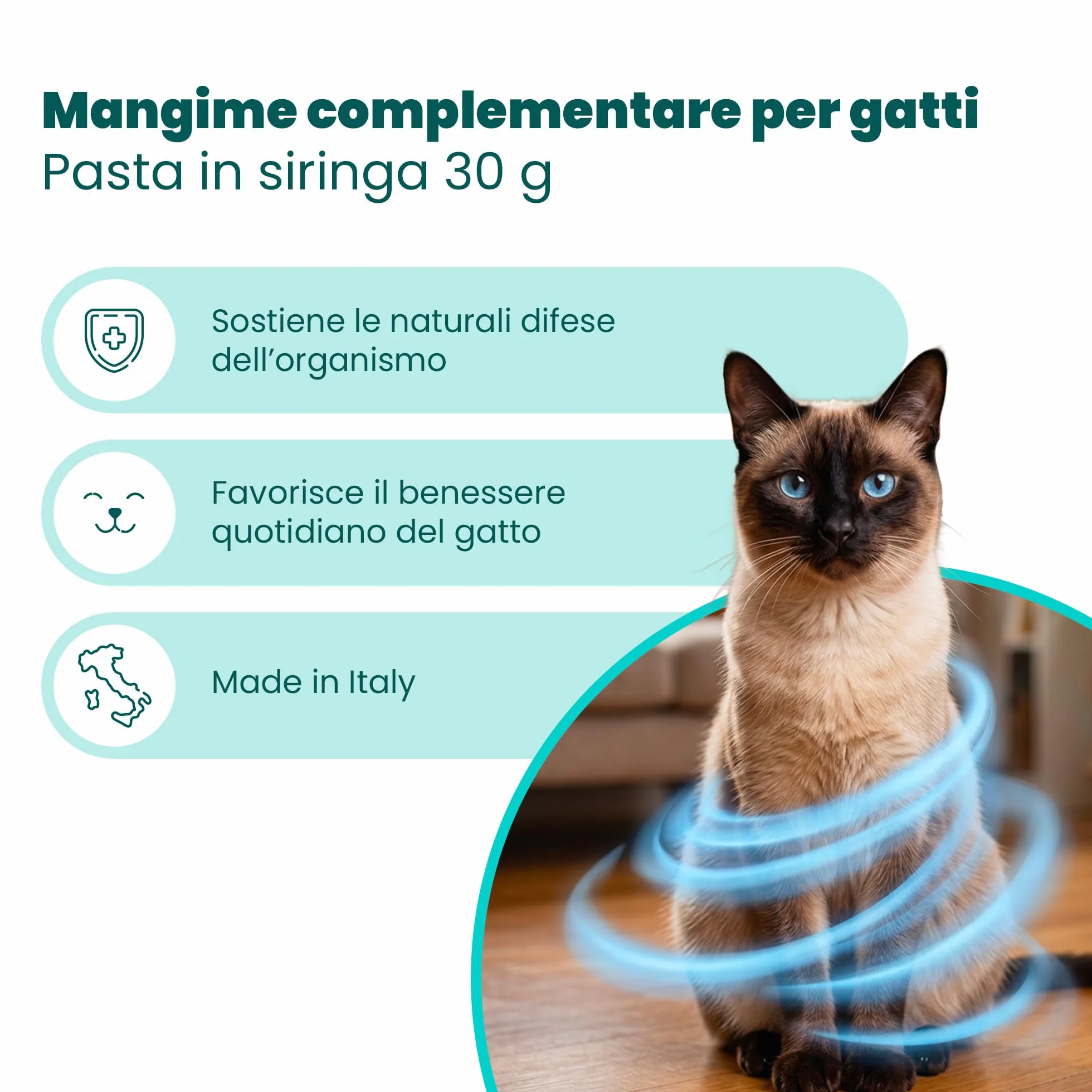 CAMON | HELP-TH1 Pasta in Siringa, Alimento Complementare per Sostenere le Difese Immunitarie di Gatti, 30g