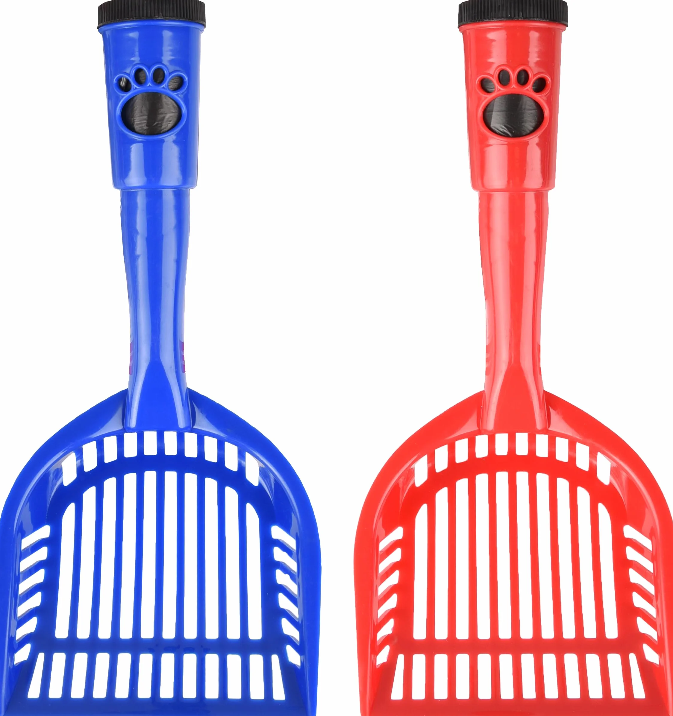 Flamingo K&F Pala Excrement Cat mas Container with 6 Bags Red And Blue