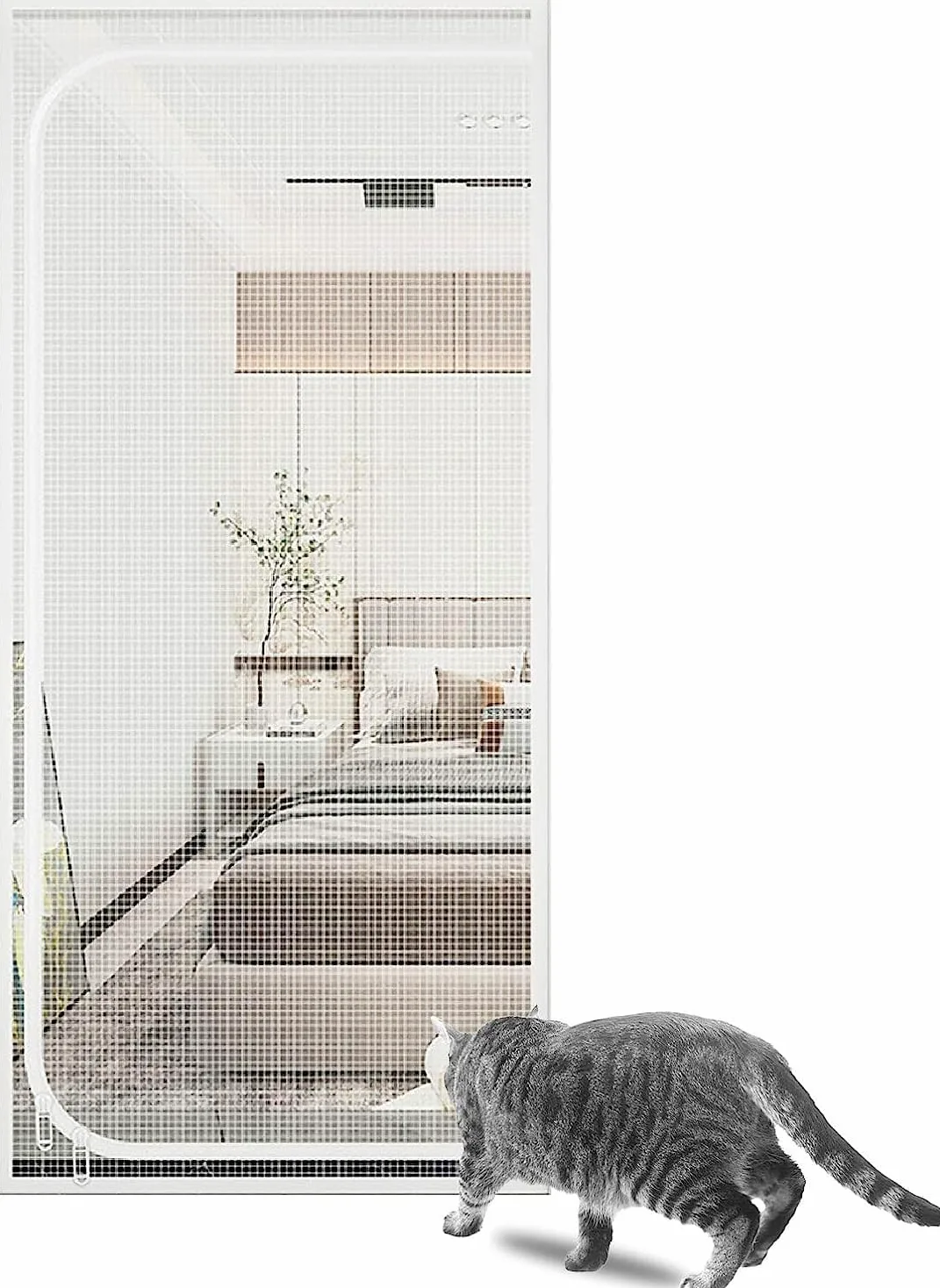 Porta di sicurezza regolabile per gatti, 95 x 200 cm, previene le fughe, ideale per introdurre nuovi gatti estivi (90 x 205 cm)
