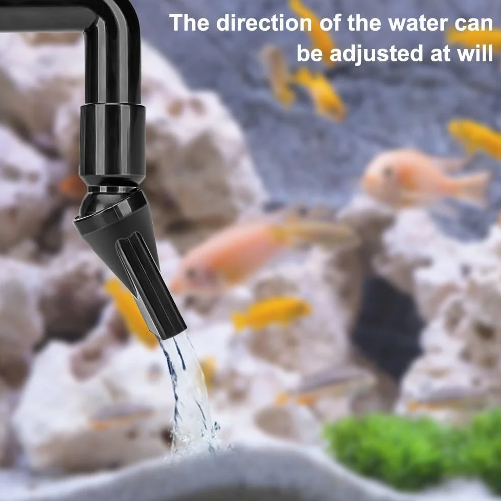 DONGKER Ugello a Becco Anatra per Acquario,3 Pezzi Adattatore Rotante a 360 ° per Tubo Uscita Acqua da Acquari