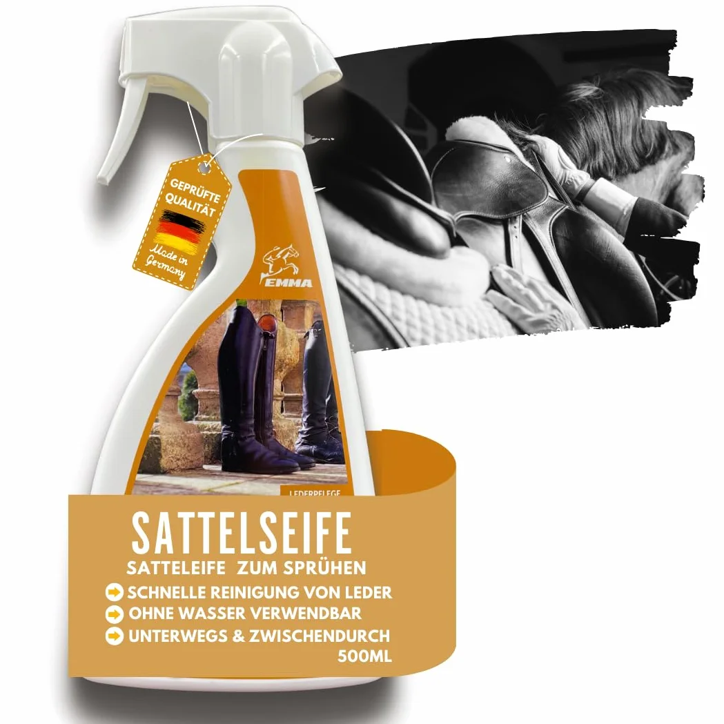 EMMA Sapone per Sella Cura della Pelle Spray Grasso incolore per Pelle Liscia Balsamo Detergente 500ml