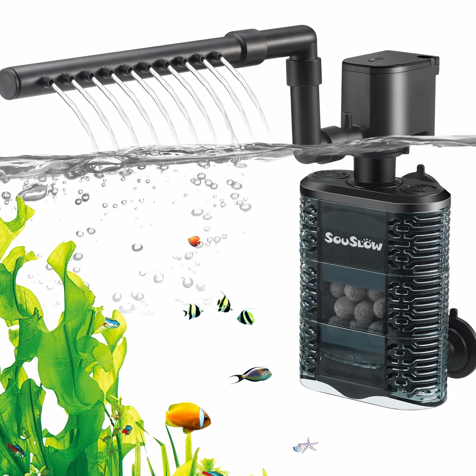 Filtro Interno per Acquario da 3 W, Circolazione di Ossigeno, Silenzioso, Adatto per Piccoli Acquari/Tartarughe, 390 L/H