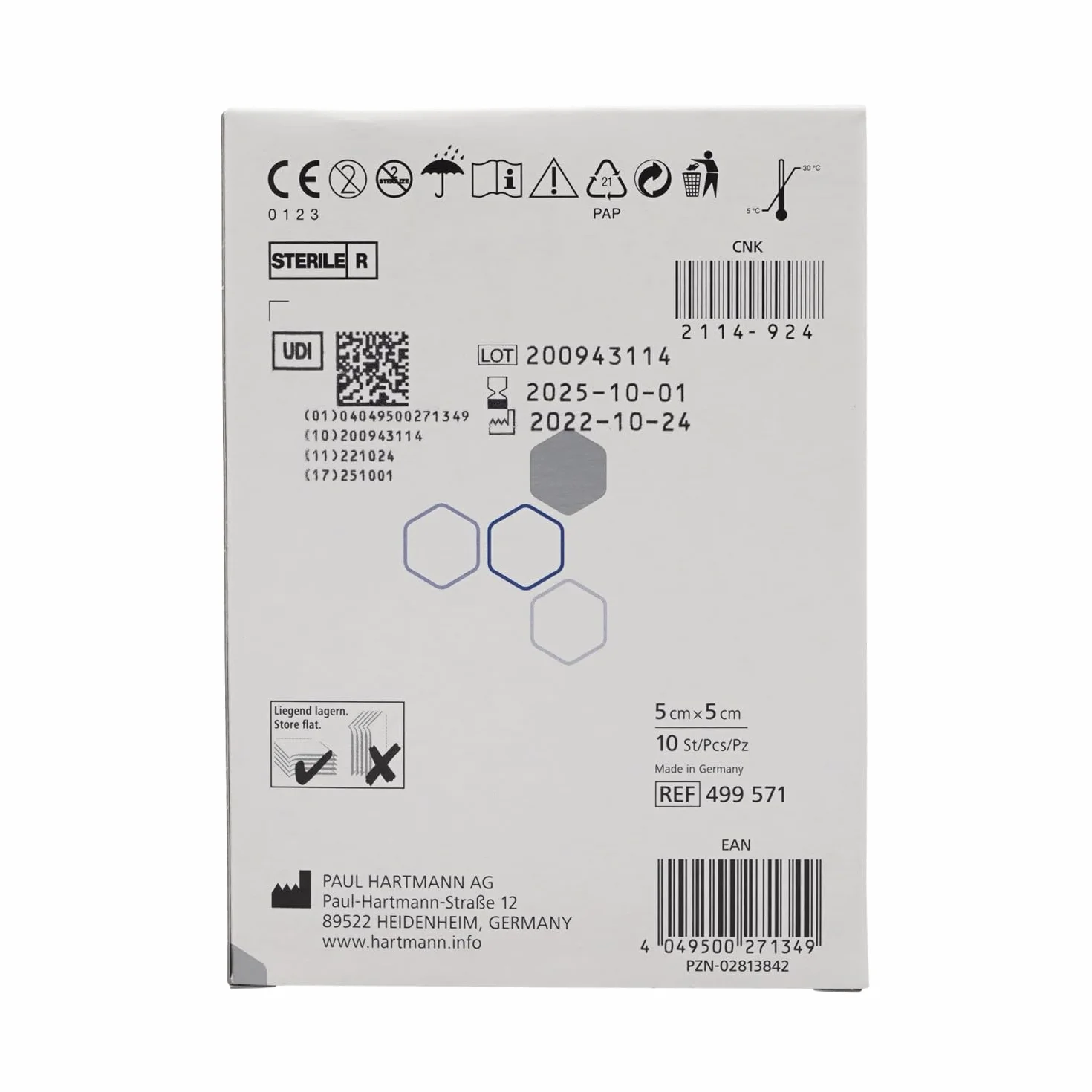 Atrauman AG 10 bende 5 x 5 cm colore argento