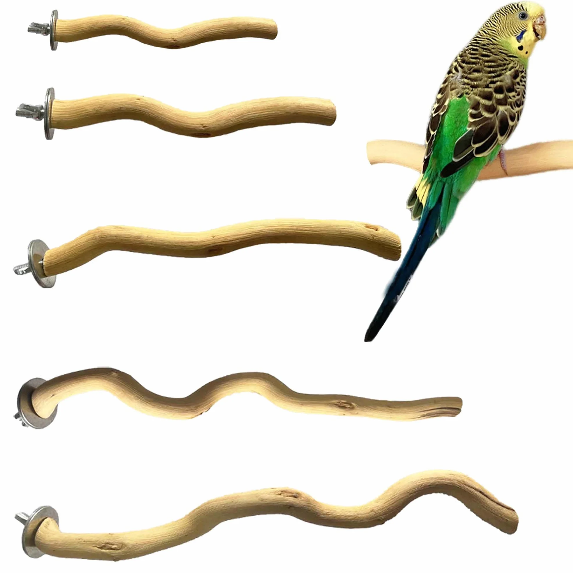 5 Pz Posatoi in Legno di Uccelli, Posatoi per Uccelli, Ramo Naturale Giocattolo Posatoi per Uccelli Legno Naturale per, Cocorite, Fringuelli