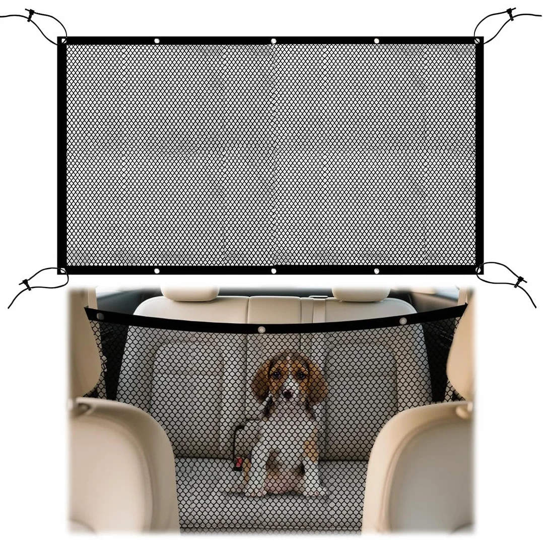 1 Pz Rete Divisoria Per Cani Auto,Protezione Per Sedile Posteriore,Rete Regolabile Per Animali Domestici