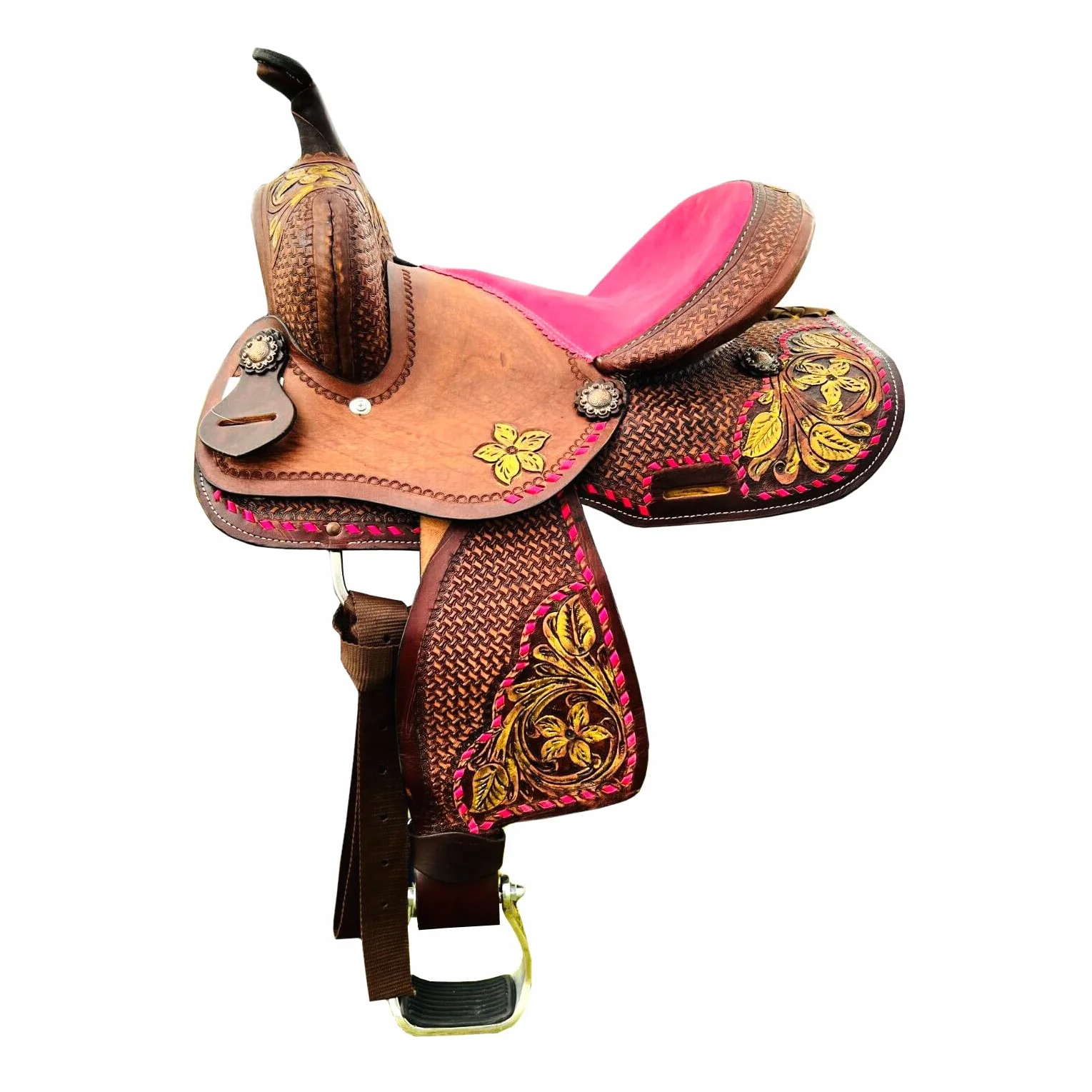 8" Youth - Sella per cavallo Western Pleasure Trail per bambini con sedile in pelle scamosciata ST-100D