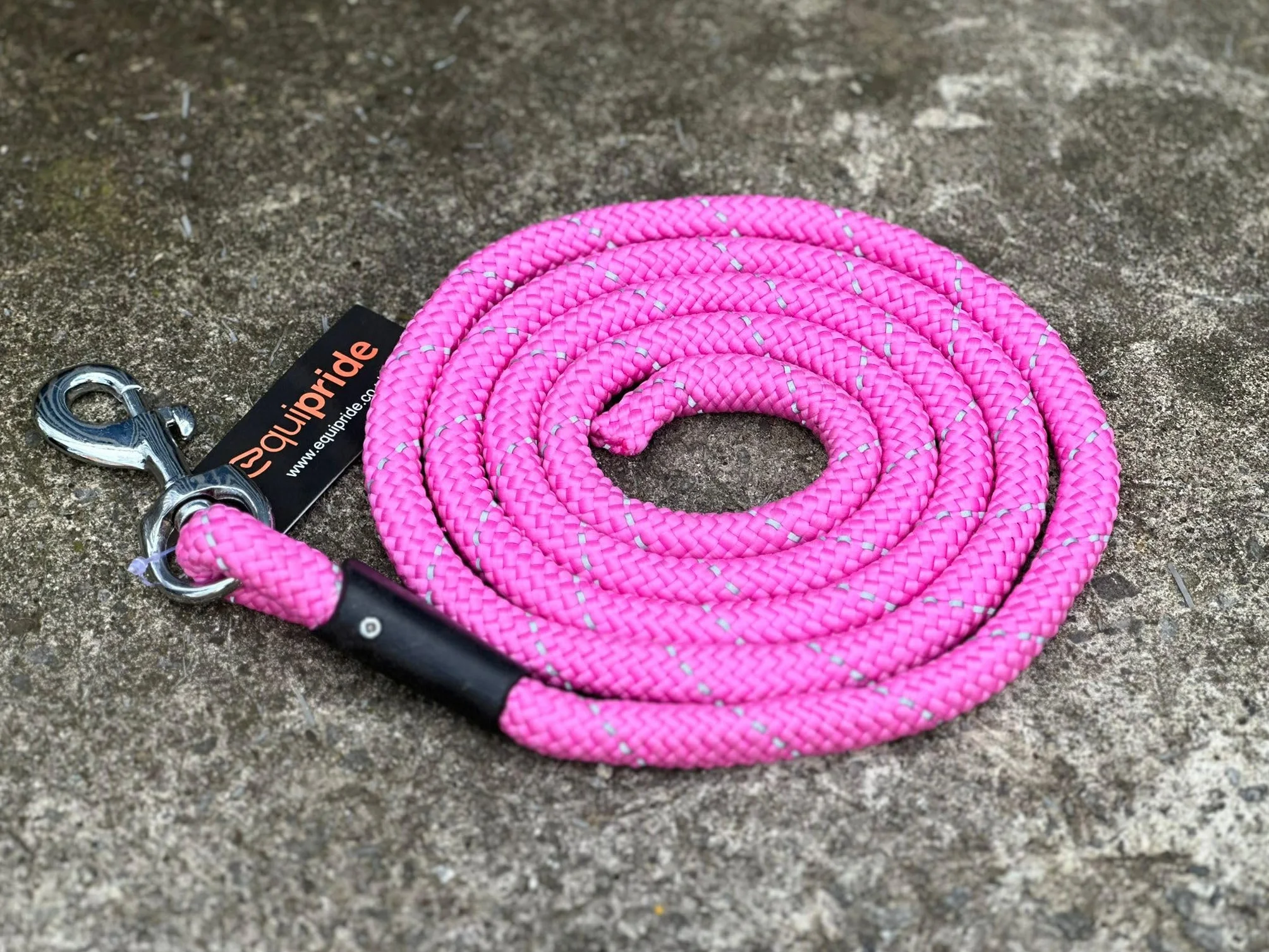 Corda per cavalli, riflettente, lunghezza 2 metri, 7 colori sorprendenti (rosa)