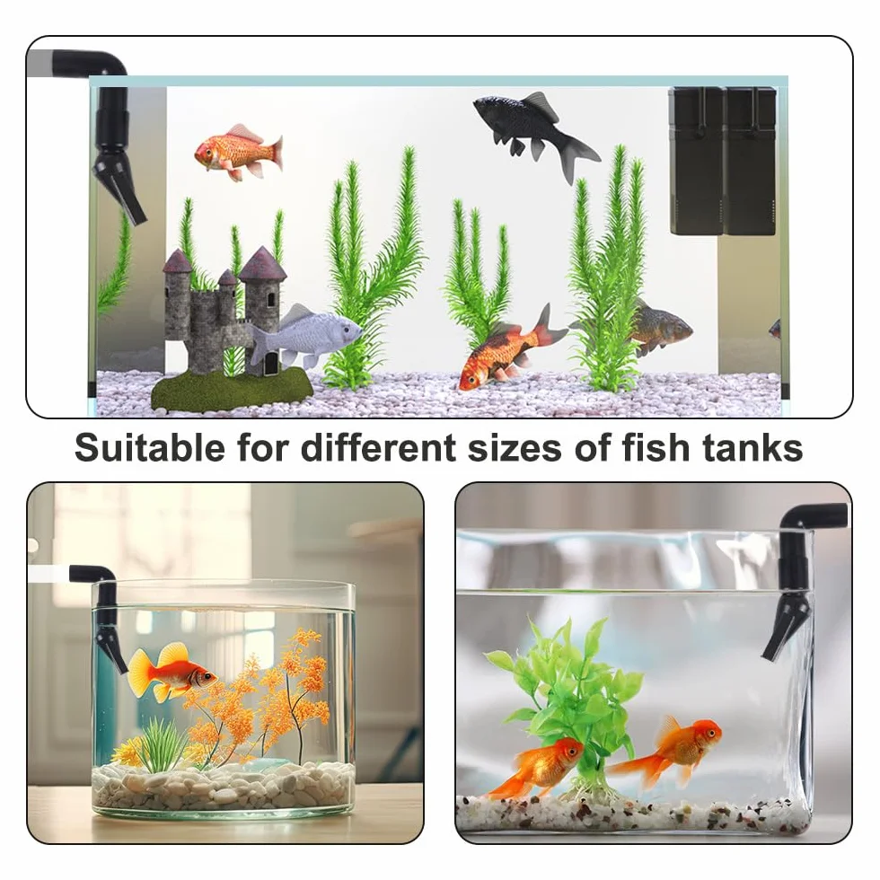 DONGKER Ugello a Becco Anatra per Acquario,3 Pezzi Adattatore Rotante a 360 ° per Tubo Uscita Acqua da Acquari
