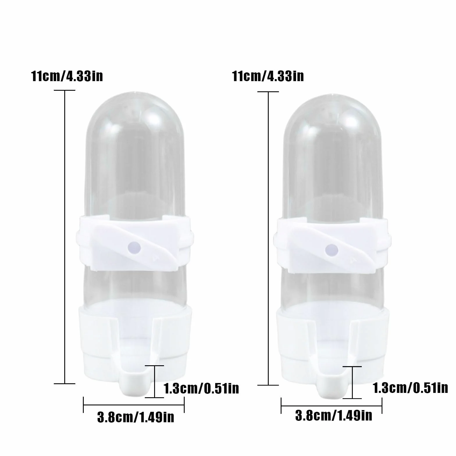 Dosatore d'acqua per uccelli, 2 bottiglie automatiche da 90 ml, per gabbia, pappagalli, in plastica, per pappagalli, accessori per pappagalli, per pappagalli, ecc