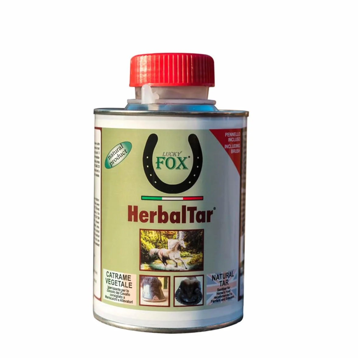 Lucky Fox HERBALTAR Catrame Vegetale, Soluzione per lo Zoccolo del Cavallo, Garantisce una condizione ottimale a Muraglia, Suola e Fettone. Crea una barriera naturale agli agenti esterni, 500ml