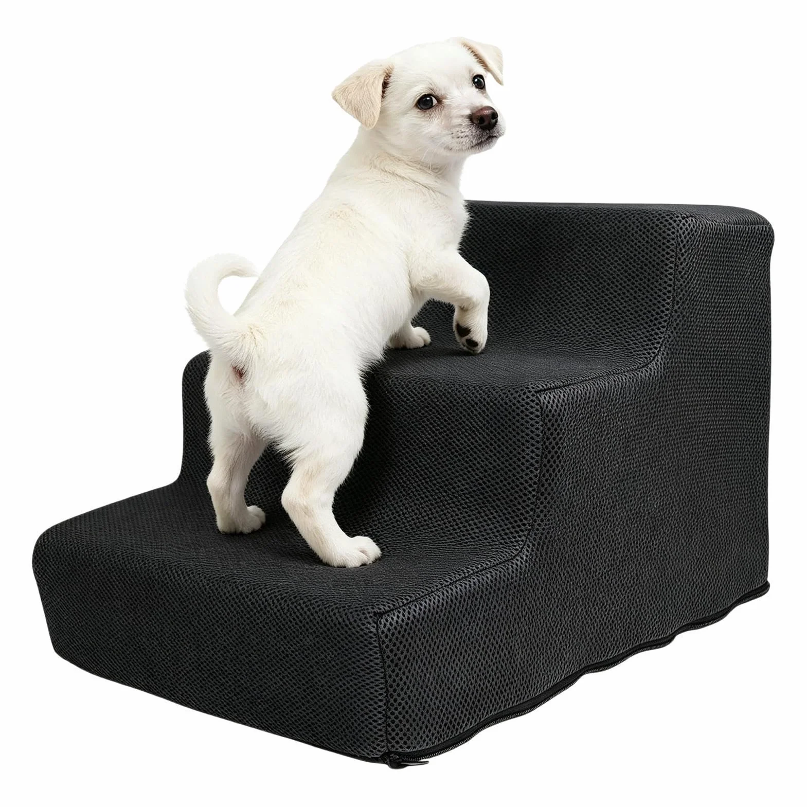 Scale per Cani 3 Gradini, Scale per Animali Domestici Antiscivolo per Cani di Piccola Taglia e Gatti, con Rivestimento Lavabile, per Davanzale della Finestra del Divano