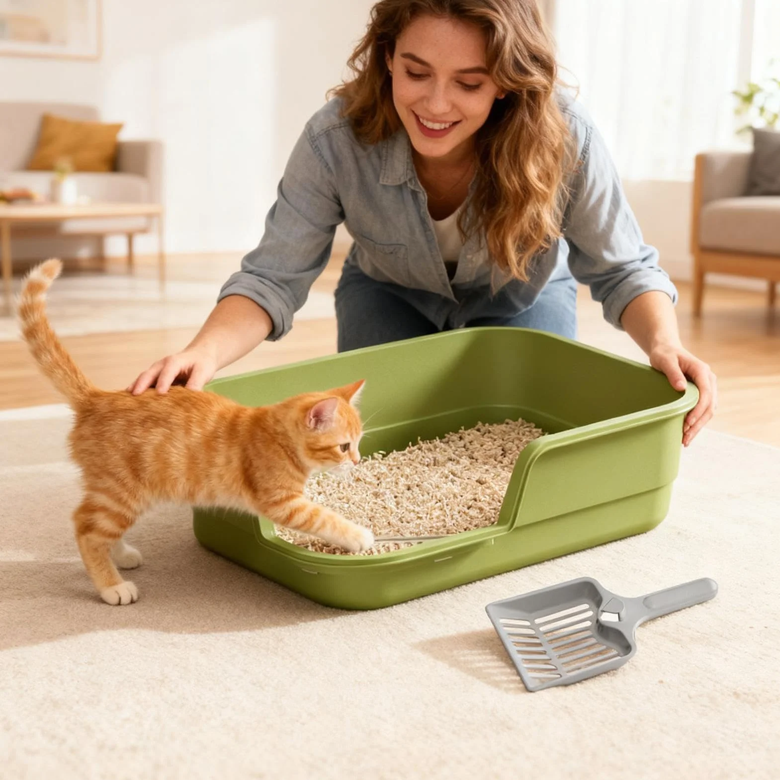 Grande Lettiera Per Gatti,Semi-Chiusa Con Bordi Alti E | Lettiera Con Bordi Alti Per Gatti | Per Interni Gattini Animali Anziani Casa Ufficio Appartamento Hotel Soggiorno Balcone