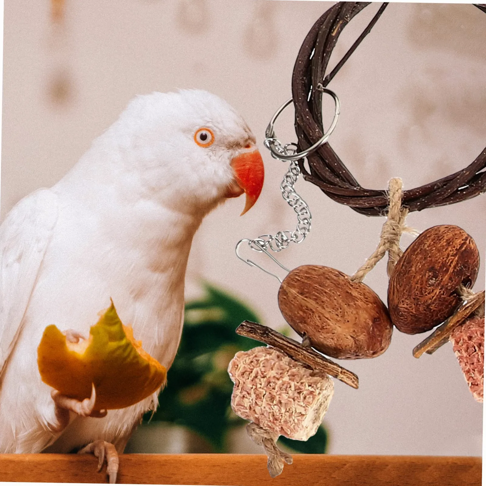 BESTonZON Giocattolo Per Pappagalli in Legno Sicuro Scala Per Uccelli e Altalena Di Giocattoli Da Masticare Per Gabbia Accessori Per Parrocchetti
