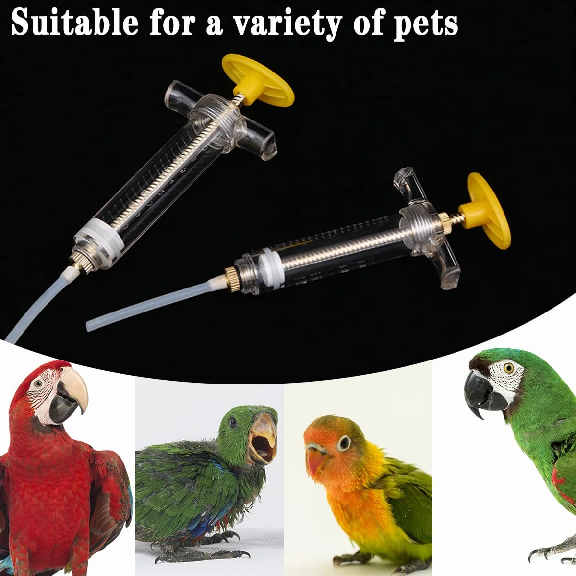 2 pezzi Siringa di Alimentazione Tubi di Alimentazione per Uccellini Siringa di Alimentazione Manuale per Pappagallo Baby Bird Parrot Siringa Manuale per Latte e Medicine per Uccellini Malati