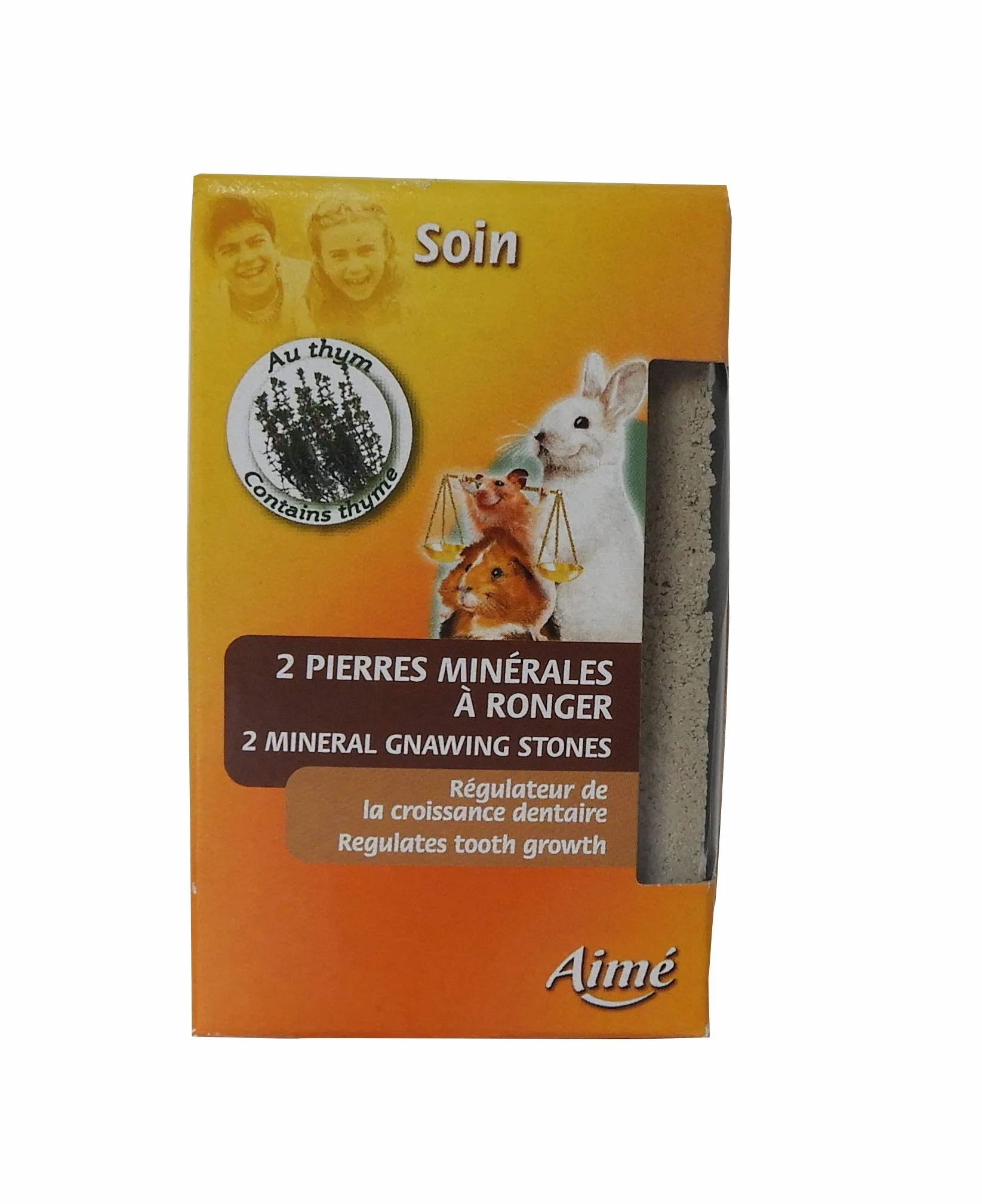 AIME Pietra Minerale da rosicchiare per roditori 200G, Contiene minerali, Calcio e fosforo