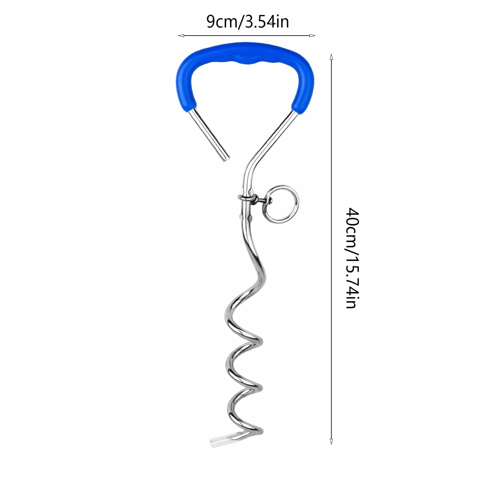 Pallone di ancoraggio, 40 cm x 9 cm, 1 pezzo, ancoraggio a terra, per cani di grandi dimensioni, ancora, blu/nero