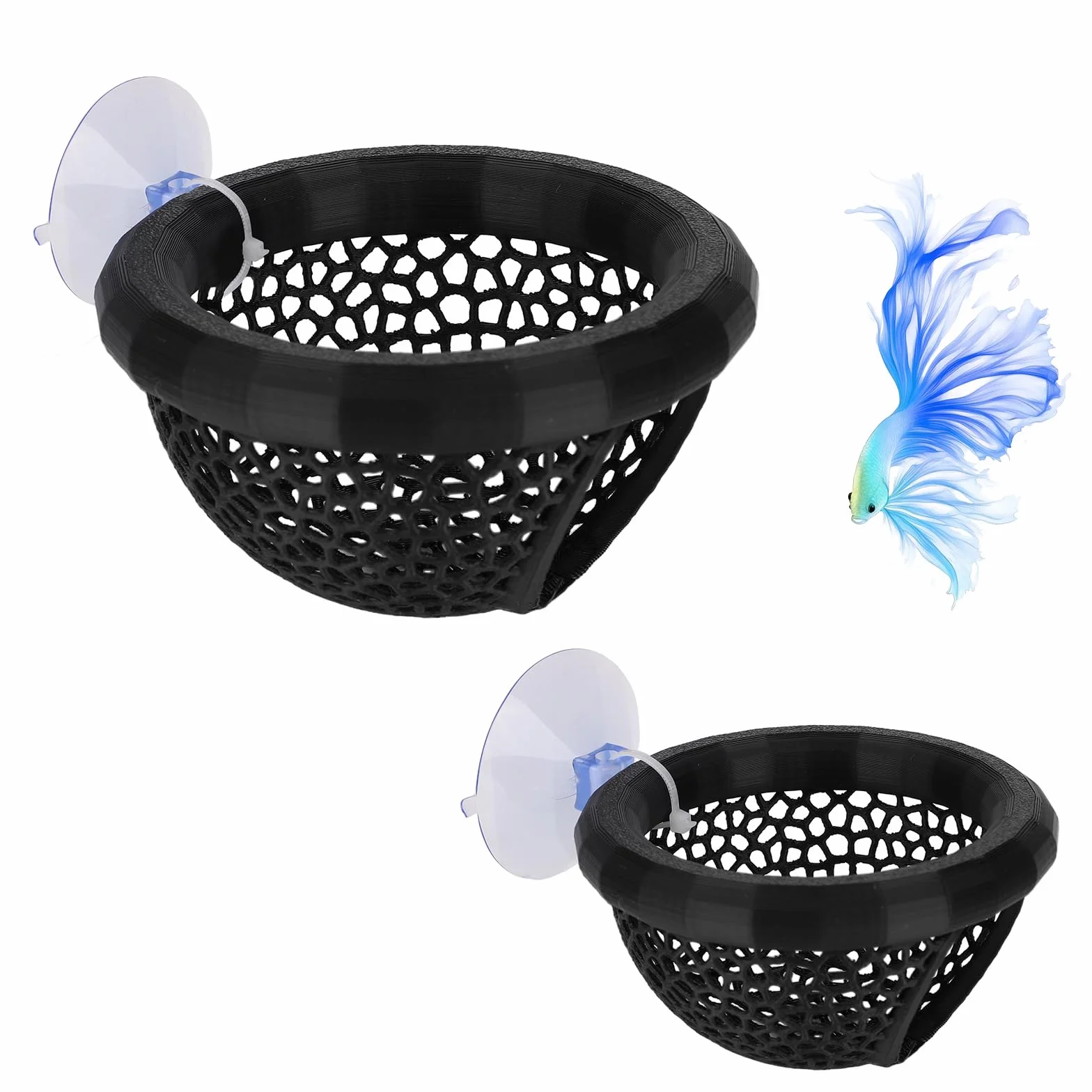 Galleggiante Betta Amaca & Gambero Caverna 3D Stampato Acquario Decor con Ventose Fascetta Cavo
