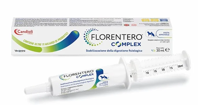 Florentero Complex pasta appetibile 30 ml, mangime complementare dietetico per cani e gatti per la stabilizzazione della digestione fisiologica