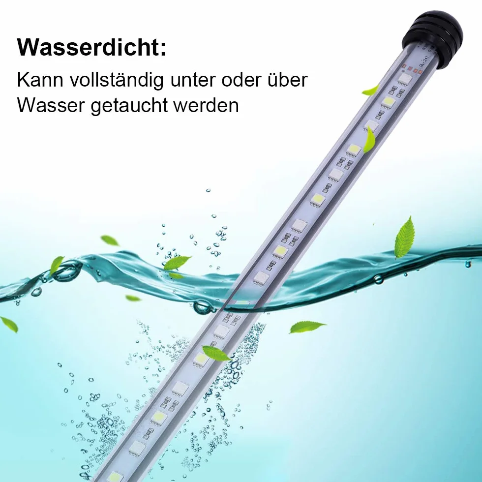 VARMHUS Aquarium Lighting Luce di Pesce Drago Illuminazione per Acquario Impermeabile (Deutschland Lagerhaus) (Bianco & Blu, 28cm)