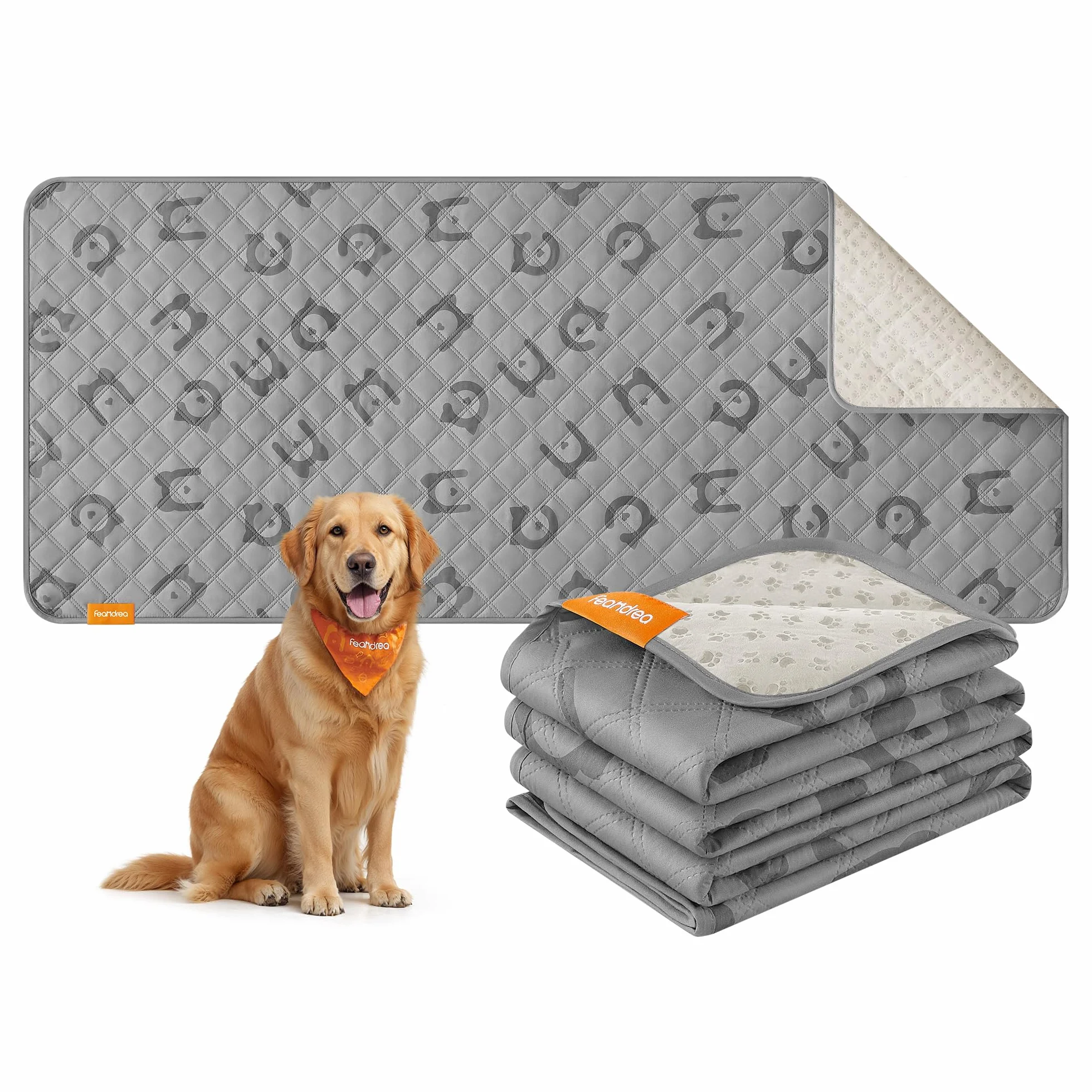 Feandrea Coperta per Cani Impermeabile Taglia Grande 178 x 76 cm Copridivano Lavabile Antiscivolo Trapuntato Grigio Tortora
