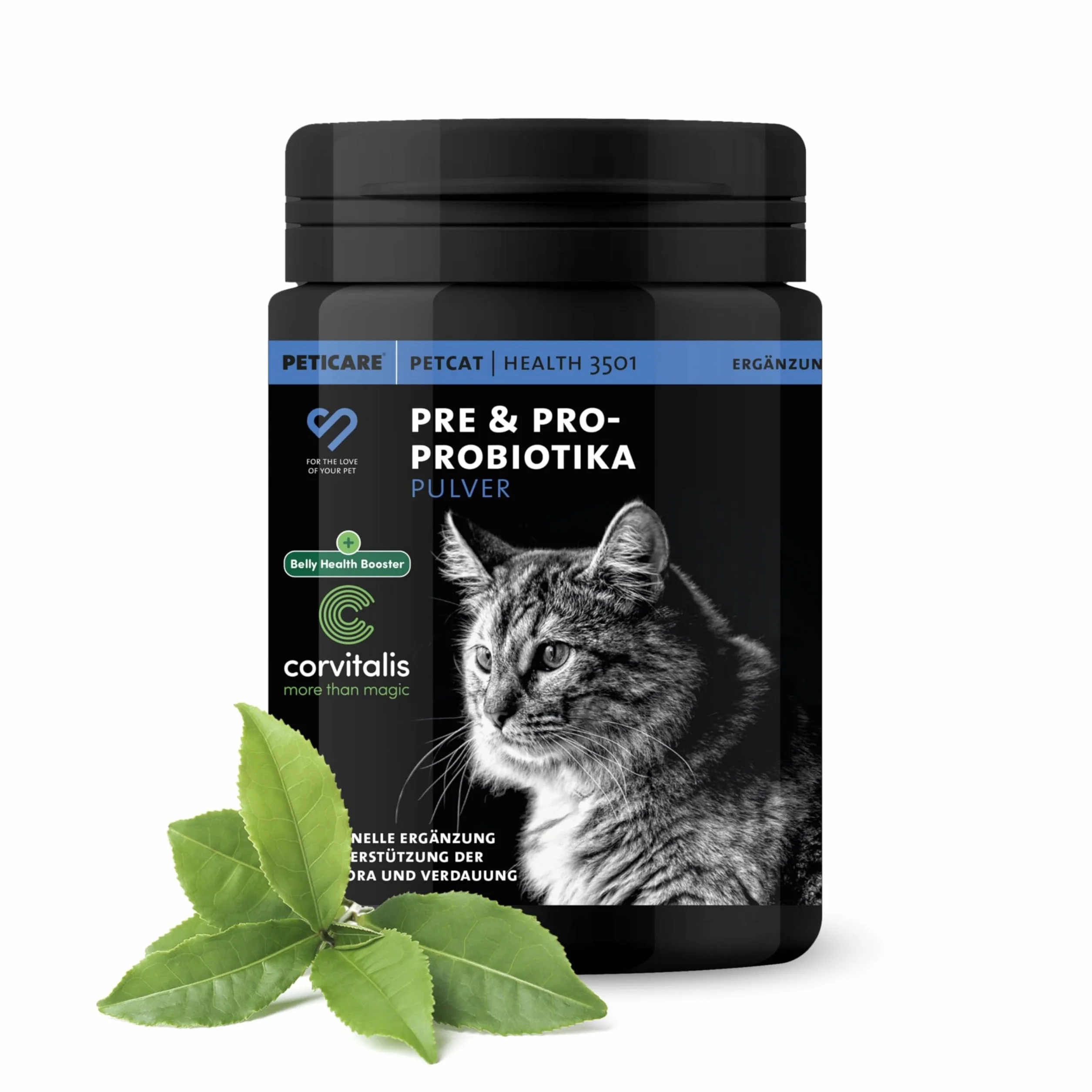 Peticare Polvere Flora Intestinale Gatti – Supporto Naturale per la Digestione – Con Probiotici e Prebiotici – Integratore Gastrointestinale
