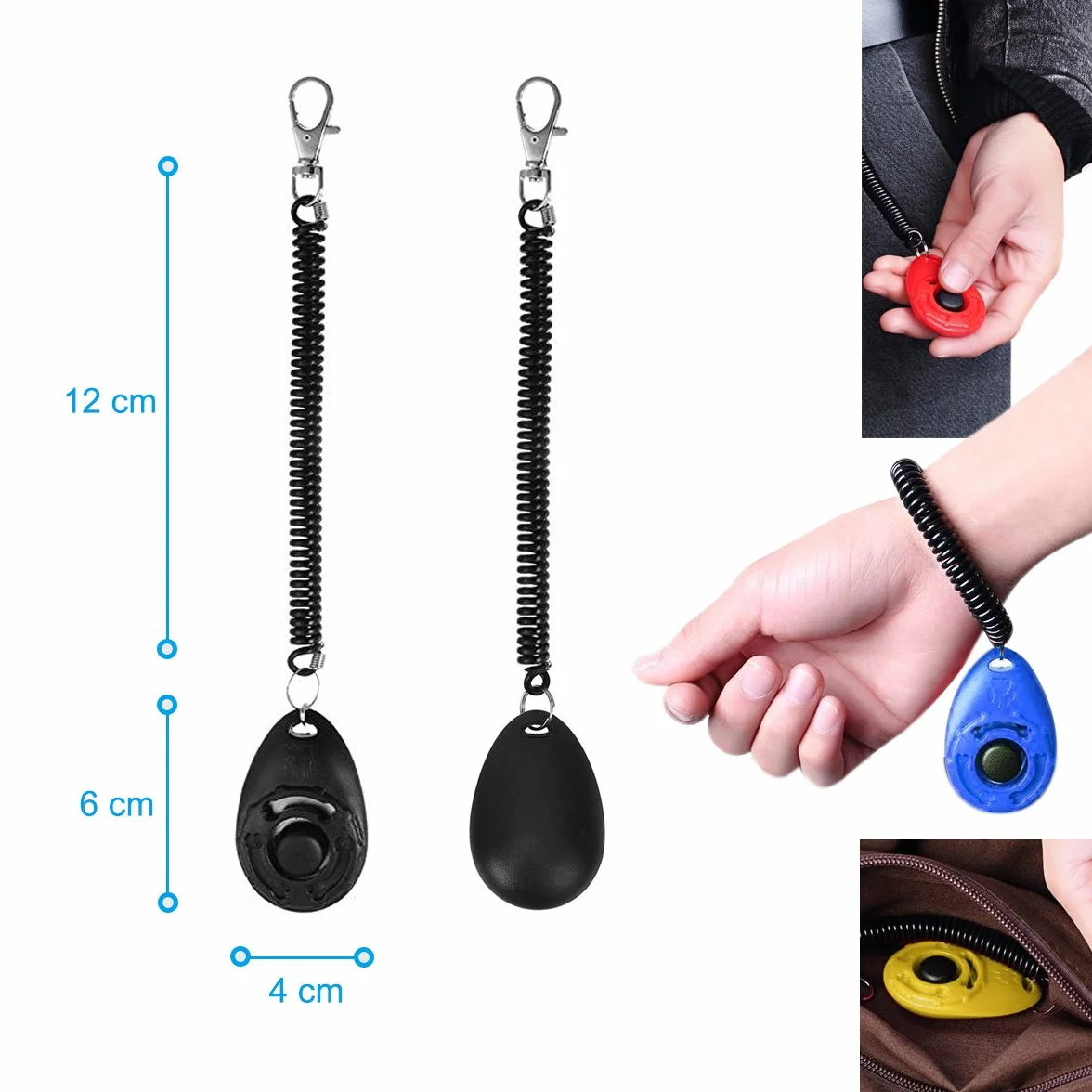 Diyife Clicker per Cani, [4 PCS, Multicolore][Nuova Versione] Clicker Addestramento Cani Formazione Clicker con Cinturino da Polso per Cane,Gatto,Cavallo,ECC.