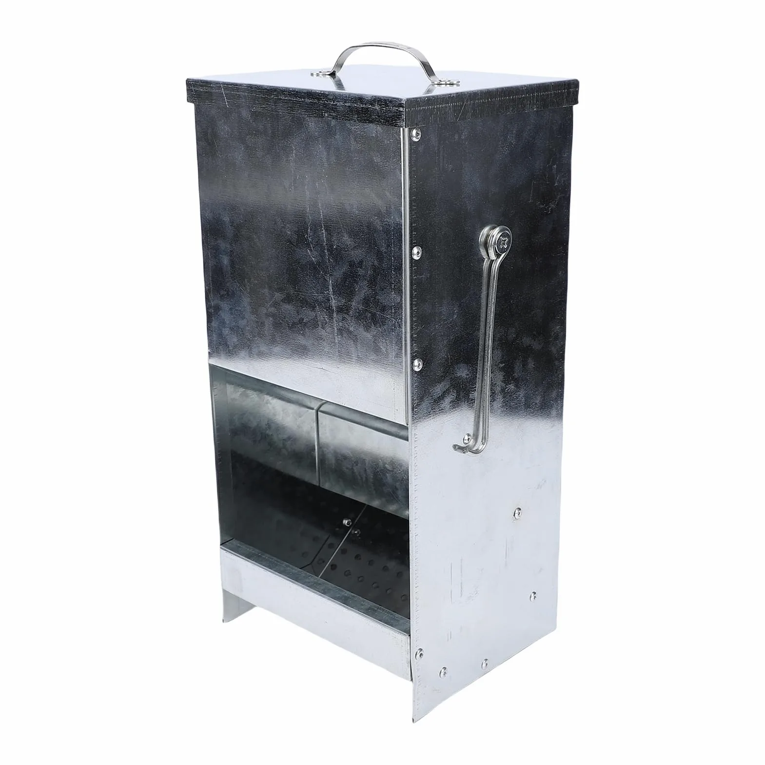 Srliya Dispenser di Cibo per Conigli da Esterno con Protezione Antipioggia per Mangiatoia per Conigli, Struttura Zincata