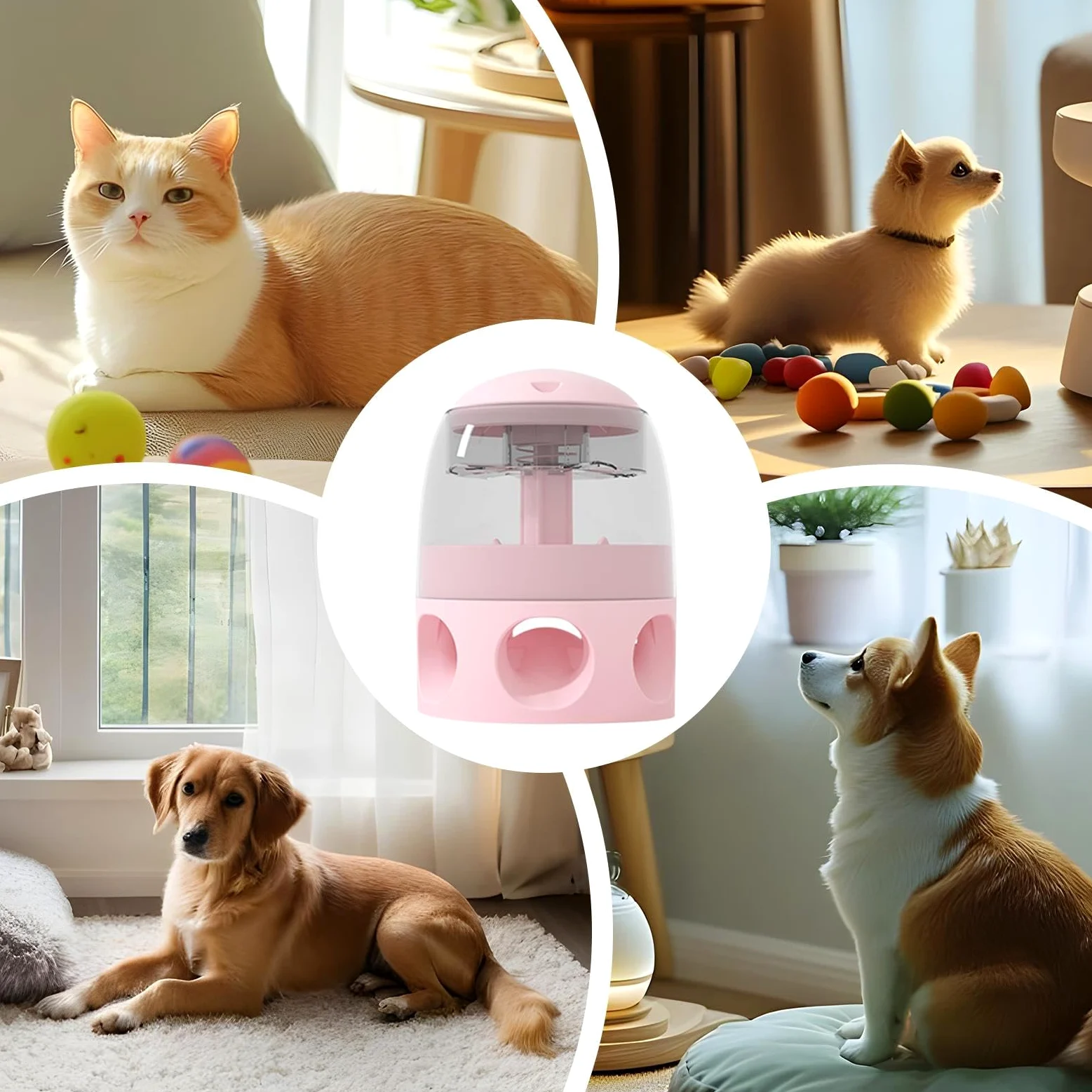 Distributore di cibo per cani - Distributore di crocchette antighiotone e | resistente, dispenser antiscivolo, grande capacità, stimolazione mentale anti-noia, quotidiano