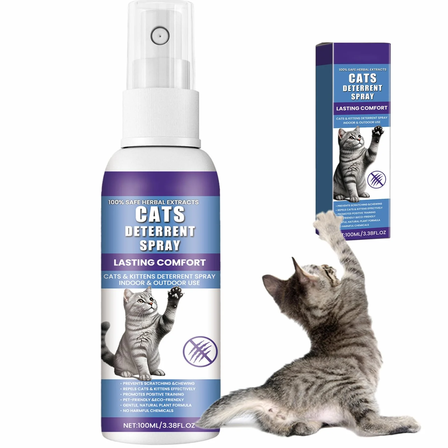 100ml Repellente per Gatti,Repellente Gatti,Spray Repellente per Gatti,Repellente per Gatti Divano,Spray AntiGraffio Gatto,per Cavi,Vestiti,Mobili,Piante