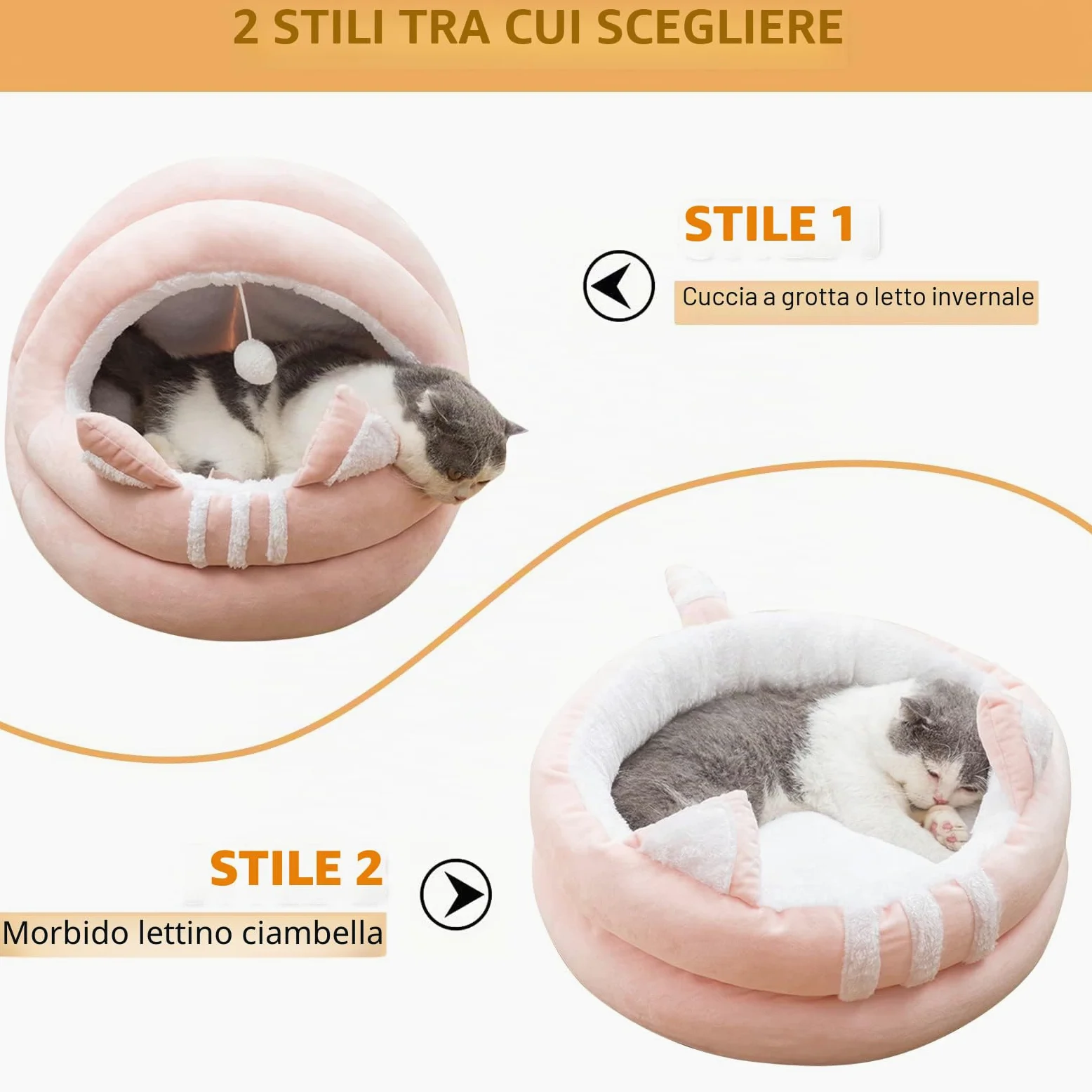 PETCUTE Cuccia per Gatti,Letto per Cani,Caldo Morbido Peluche Cuccia Gatto Cane per Grande Media Piccola Cani e Gatti,Lavabile Cuscino Letto di Gatto con Fondo Antiscivolo