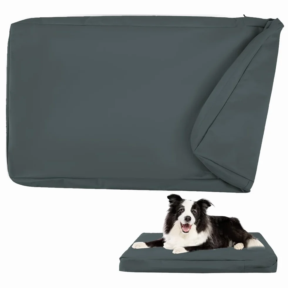 DUJUIKE Coprimaterasso Impermeabile per Cani con Cerniera Grigio Scuro M 92 x 59 x 10 cm