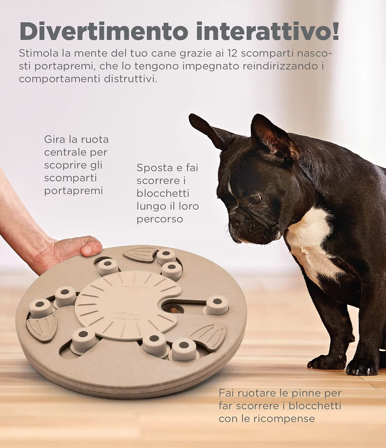 Nina Ottosson di Outward Hound Dog Worker - gioco rompicapo interattivo per cani - erogatore di ricompense - marrone chiaro