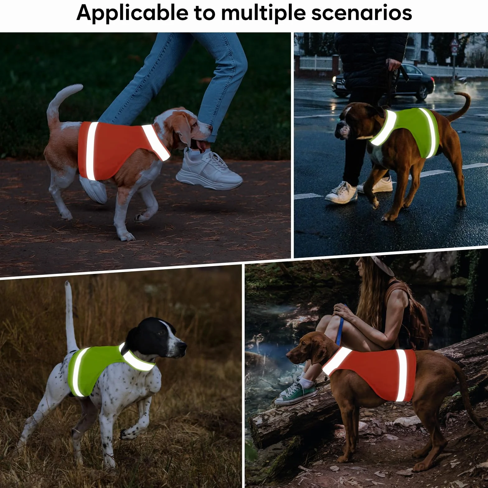 2 gilet di sicurezza per cani, gilet fluorescente da caccia per cani, mantiene i cani al sicuro da auto e incidenti di caccia, cappotto riflettente per cani per passeggiate notturne